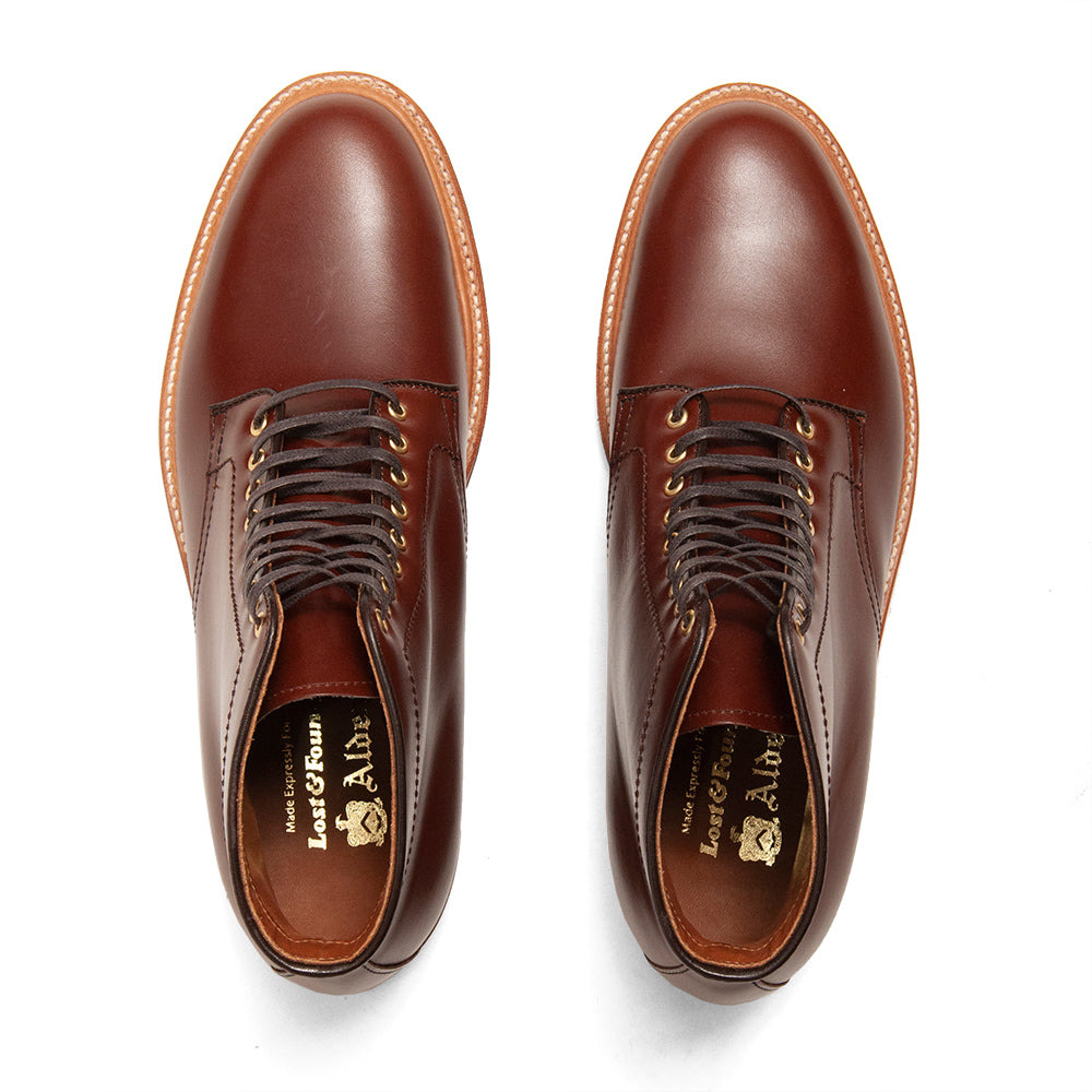 Plain Toe Navy Blucher Boot Annonay Walnut Brown - 6