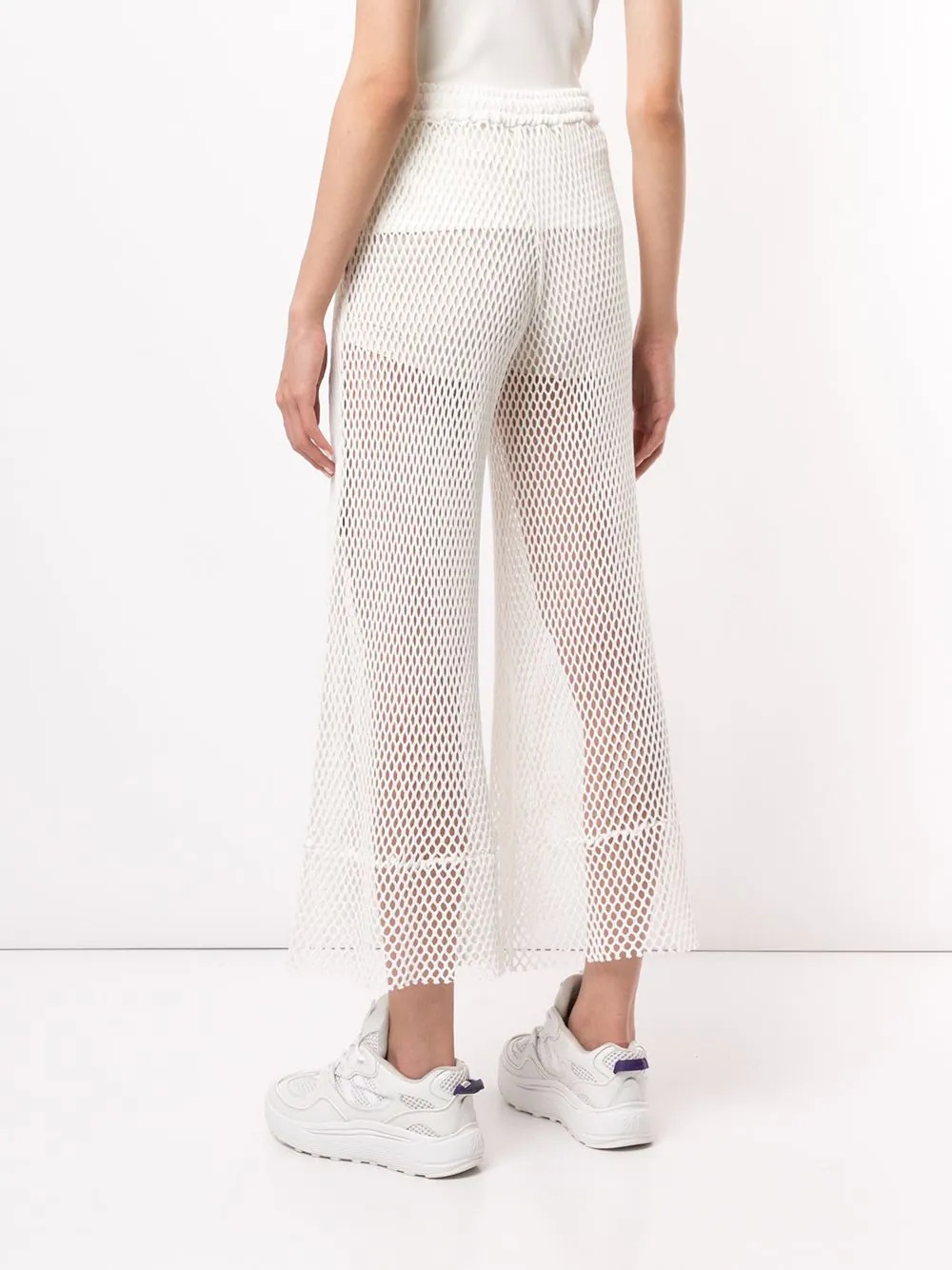flared mesh trousers - 4