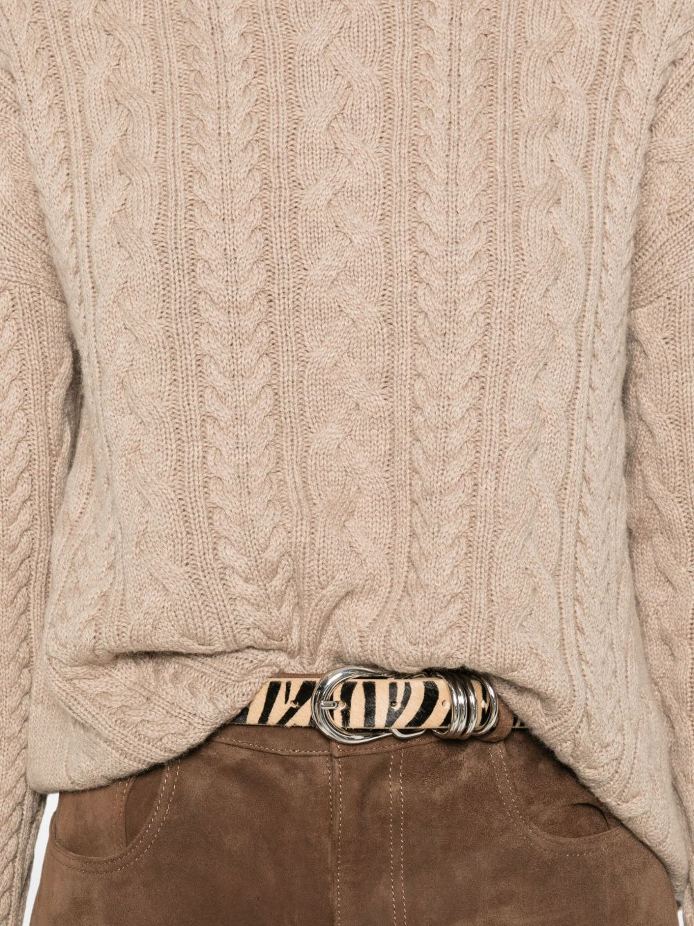 cable-knit turtleneck sweater - 5