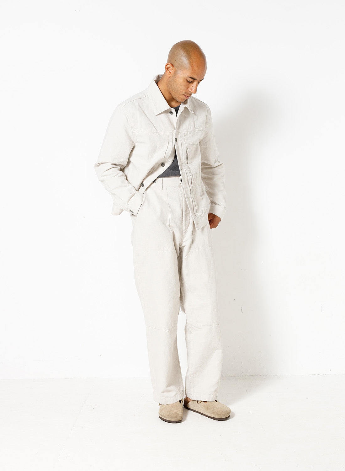 Carpenter Pant Cotton Linen in Off White - 3