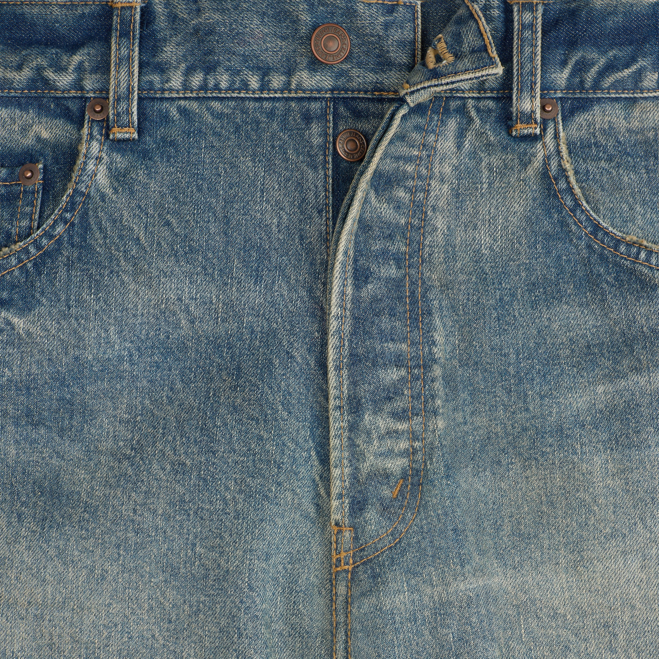 WIDE LEG JEANS IN COTTON DENIM - 4