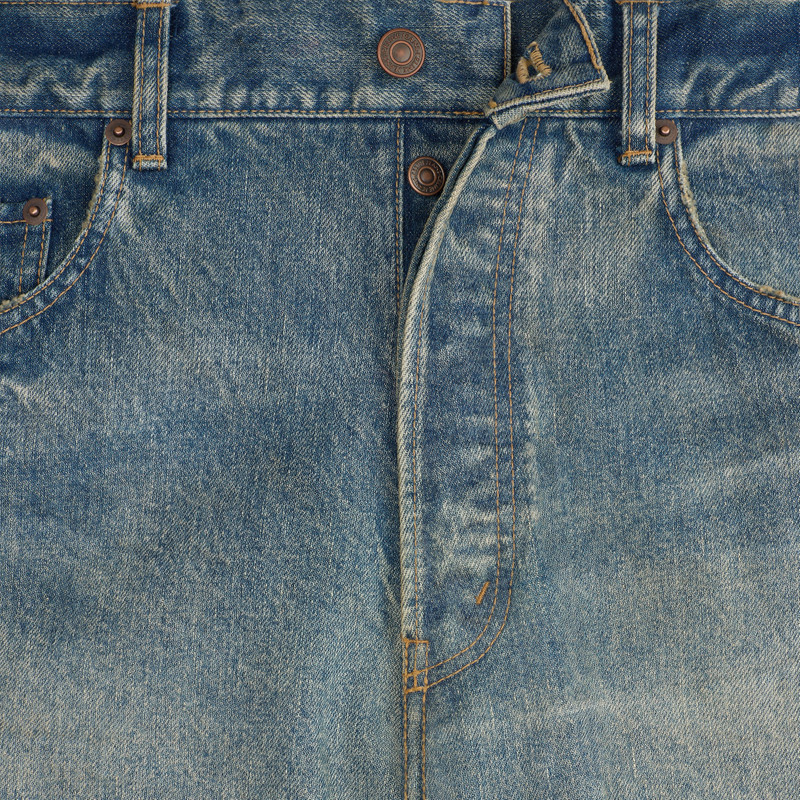 WIDE LEG JEANS IN COTTON DENIM 4