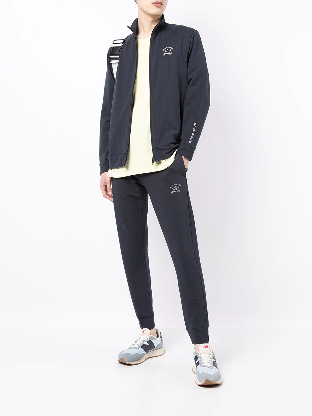 logo-print tapered track trousers - 2
