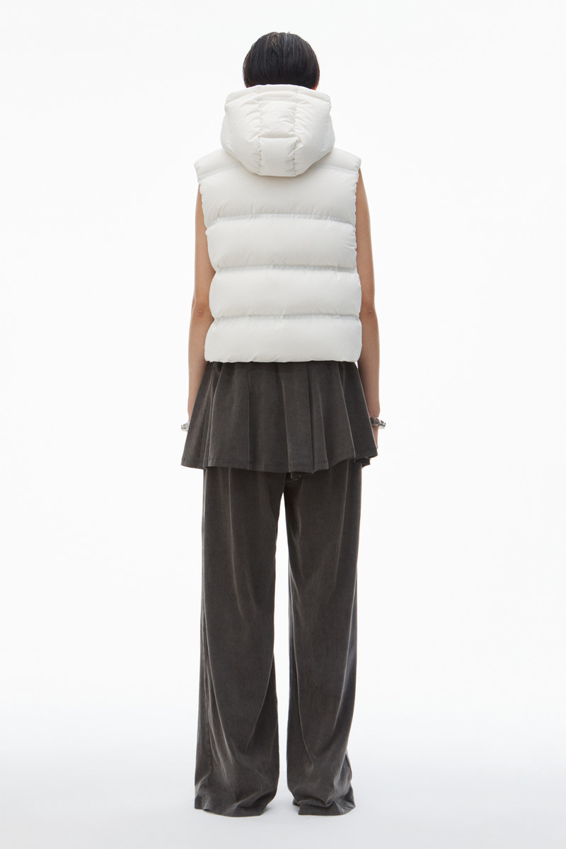 cropped channel vest in feather & down 5