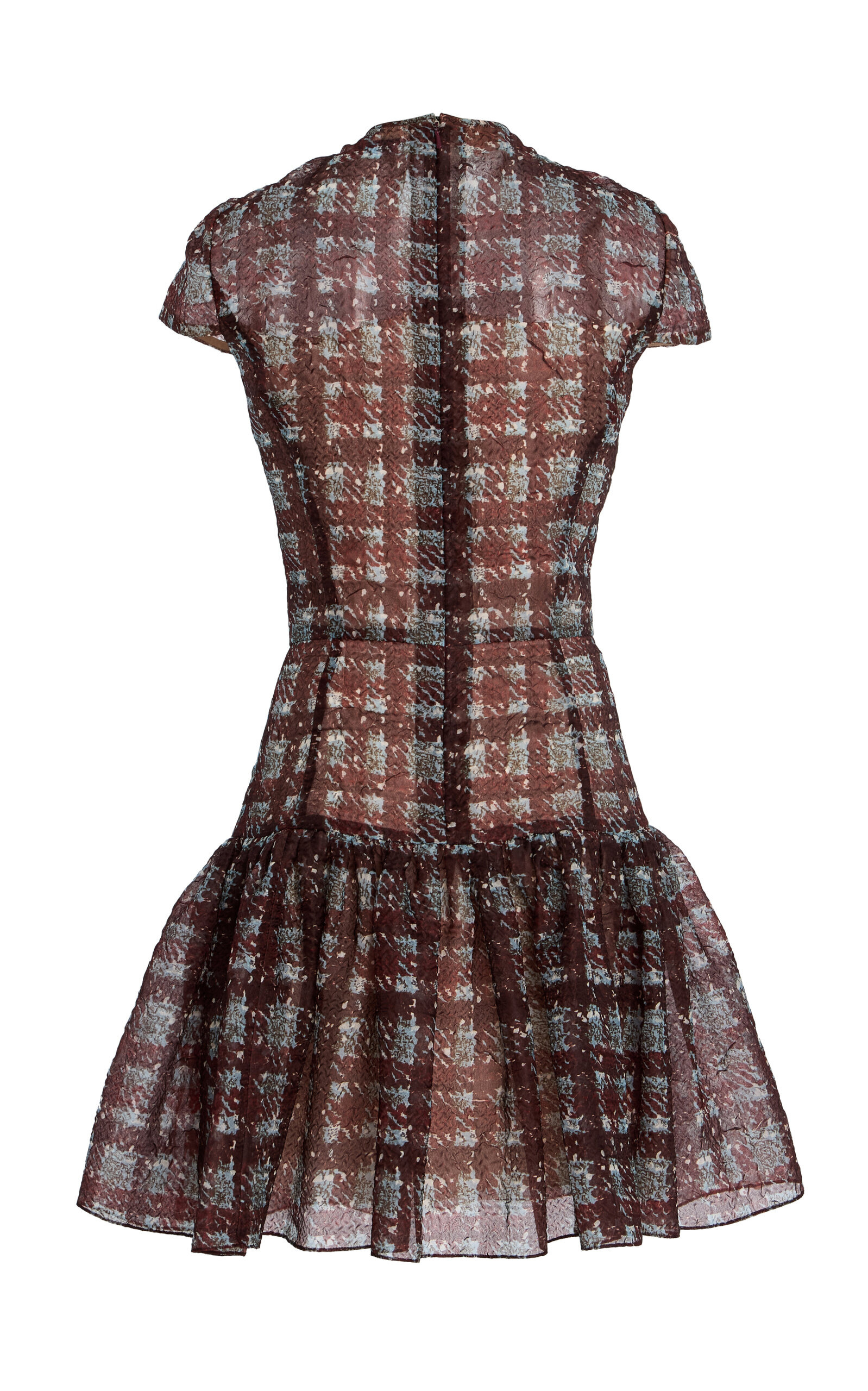 Textured Tartan Silk-Blend Mini Dress multi - 5