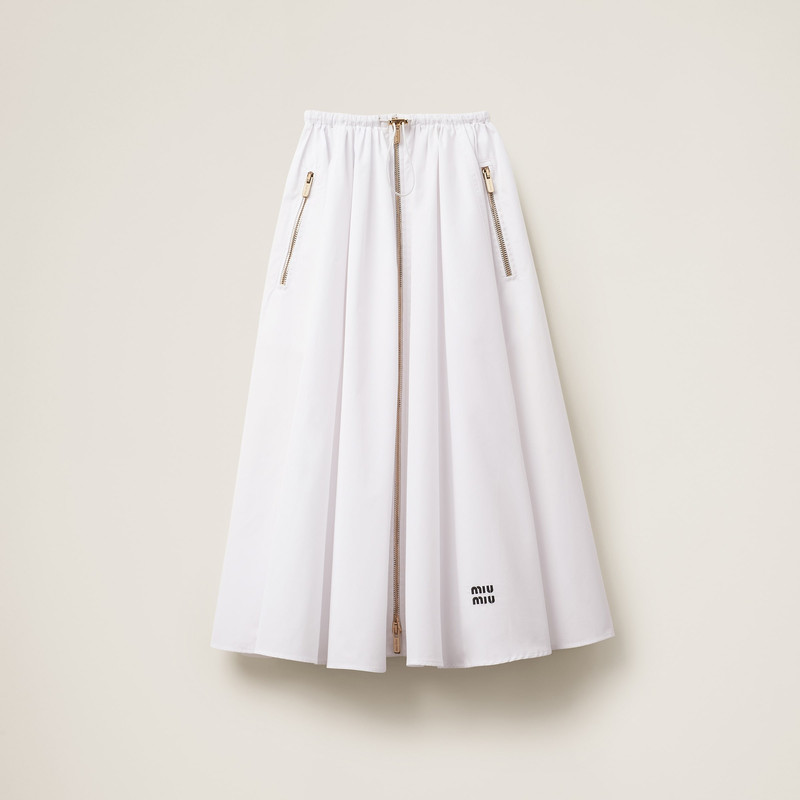Long poplin skirt - 1