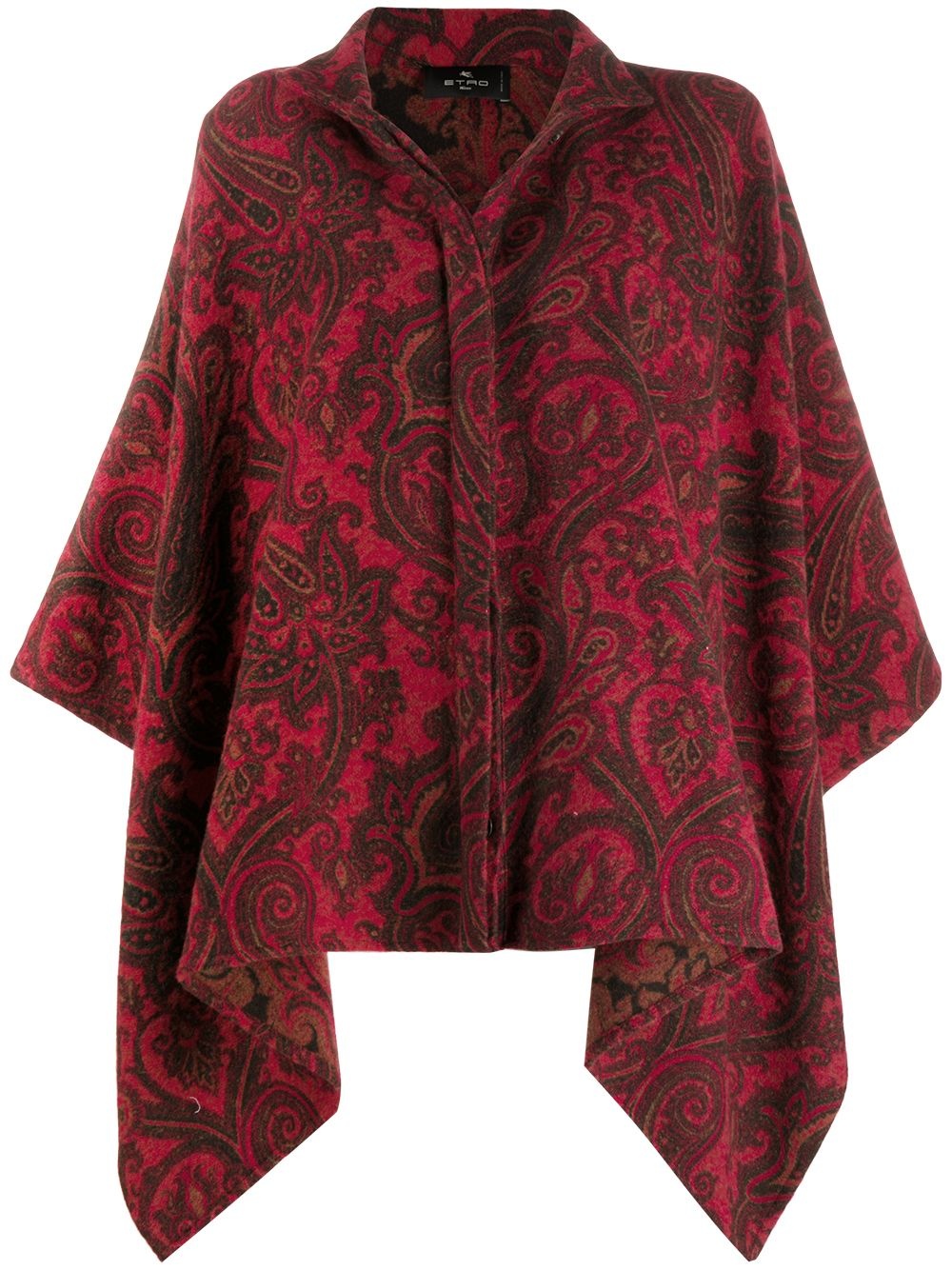 paisley print poncho jacket - 1