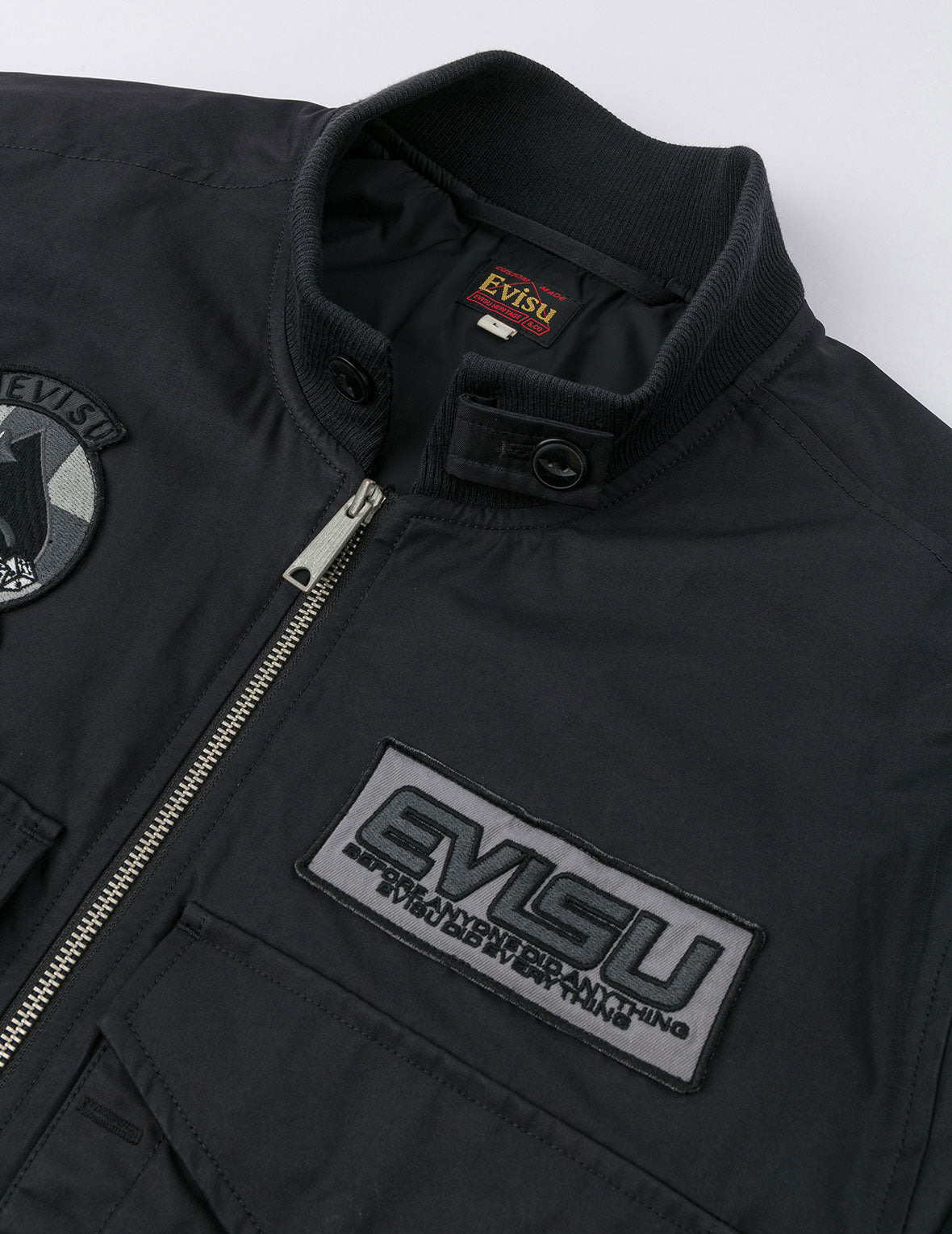 Multi Logo Badges Embroidery Regular Fit Padded Bomber Jacket - 11