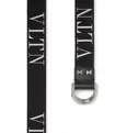 Valentino Garavani 3.5cm Black Logo-Jacquard Webbing Belt - 6