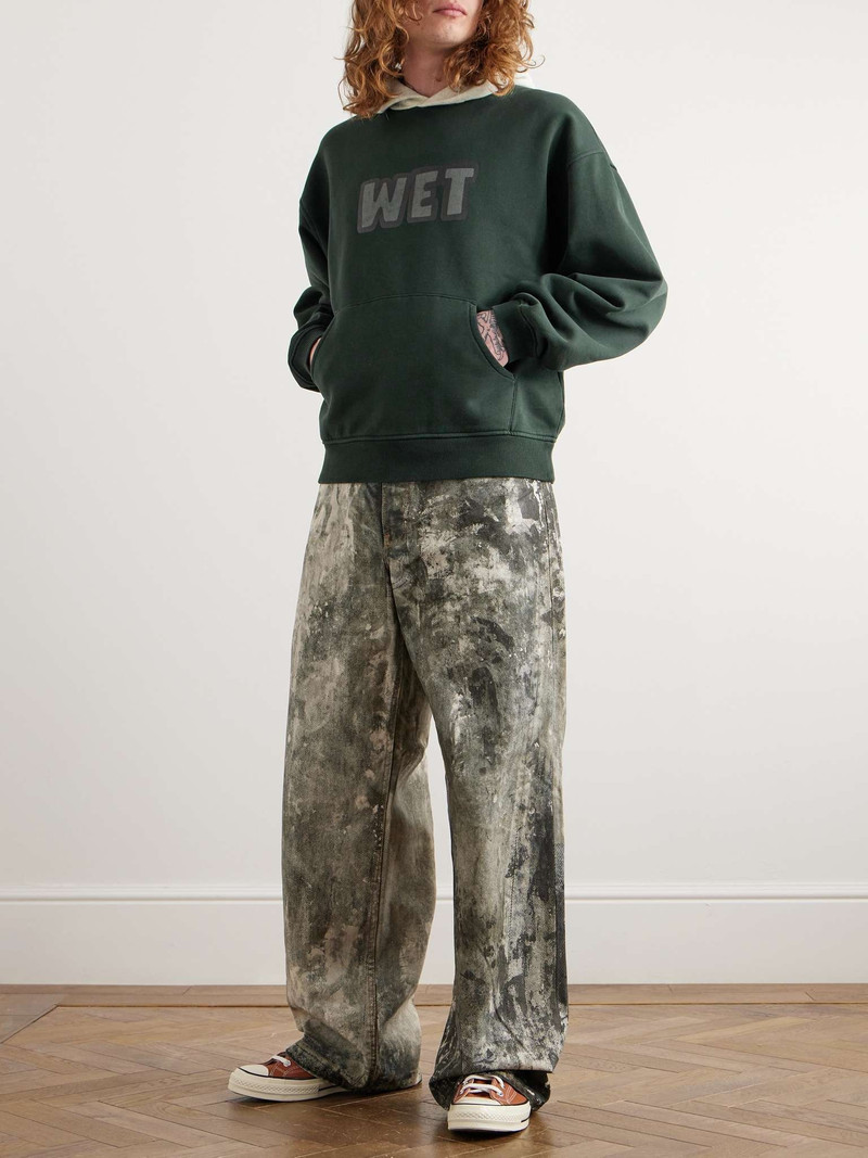 ERL Logo-Print Cotton-Blend Jersey Hoodie outlook