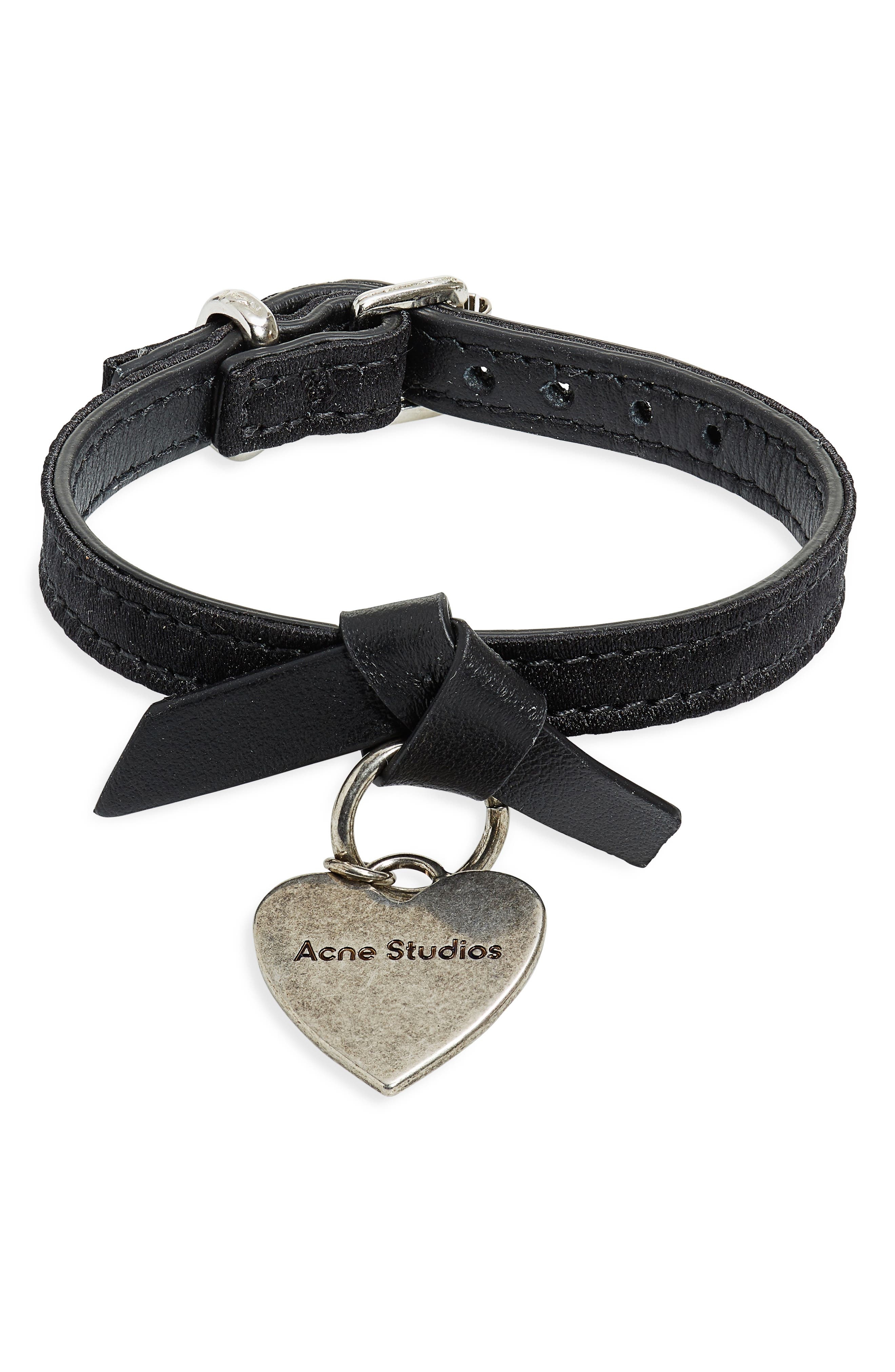Musubi Faux Leather Heart Charm Bracelet - 1