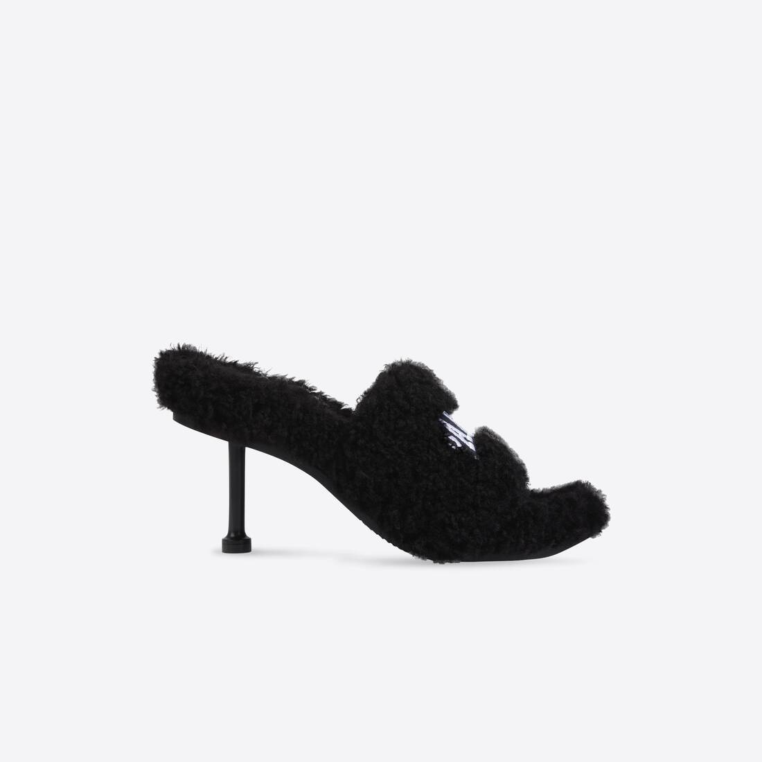 Women's Cities Paris Furry 80mm Sandal in Black - 1