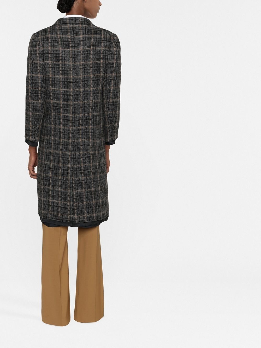 double-breasted plaid coat - 4