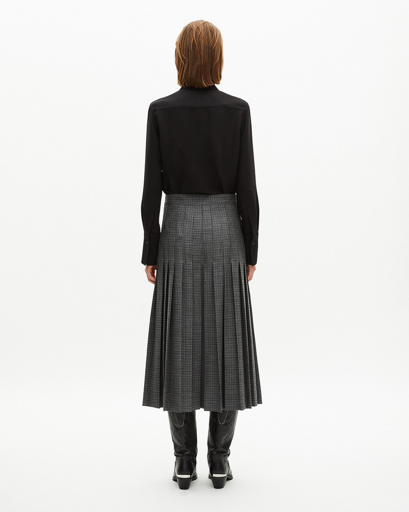 BLACK AND GRAY LONG WRAP SKIRT 4
