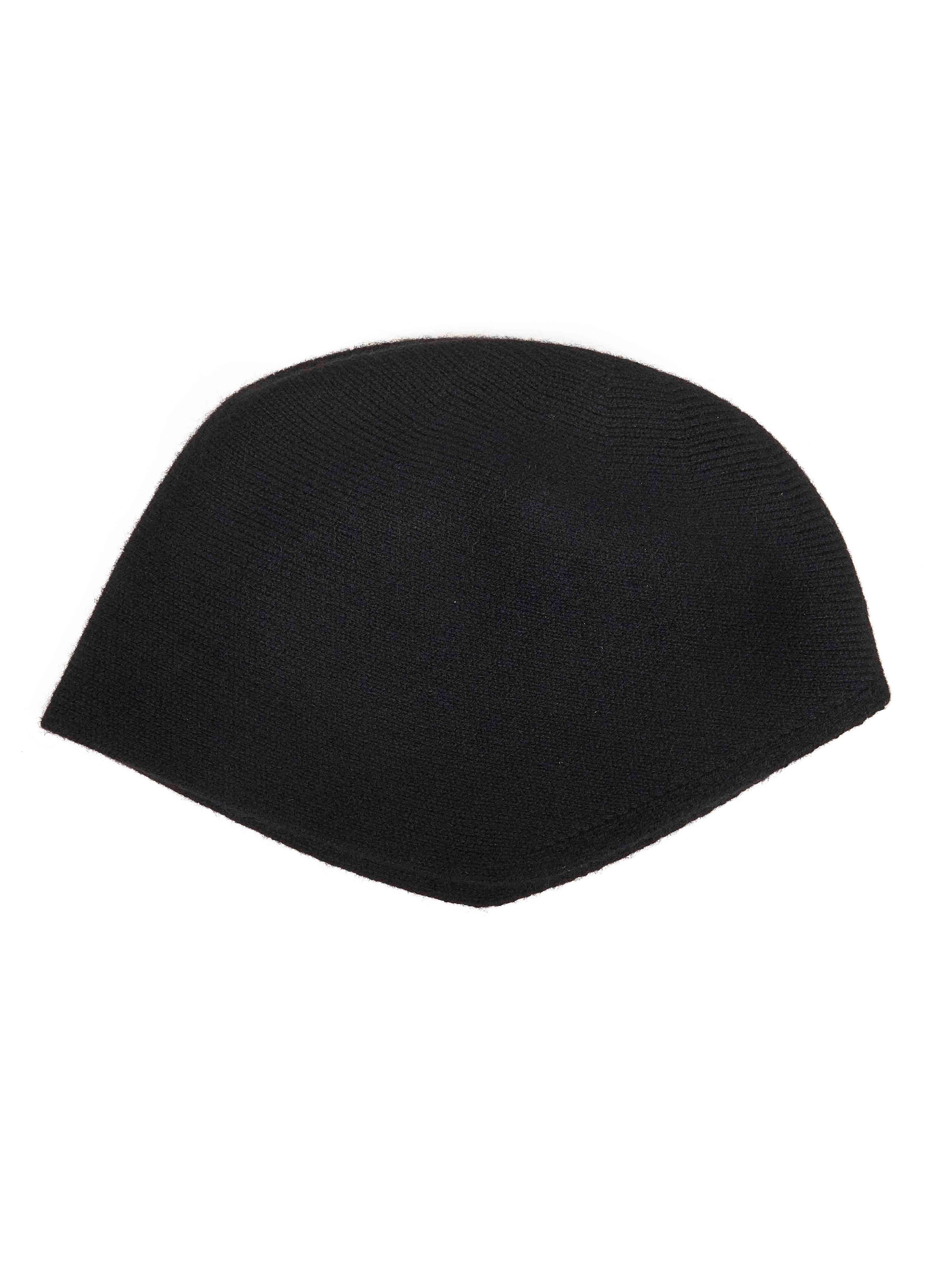 Black cashmere knit bucket hat - 2