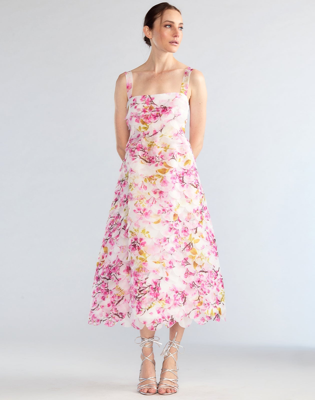 Scalloped Petal Midi Dress - 5