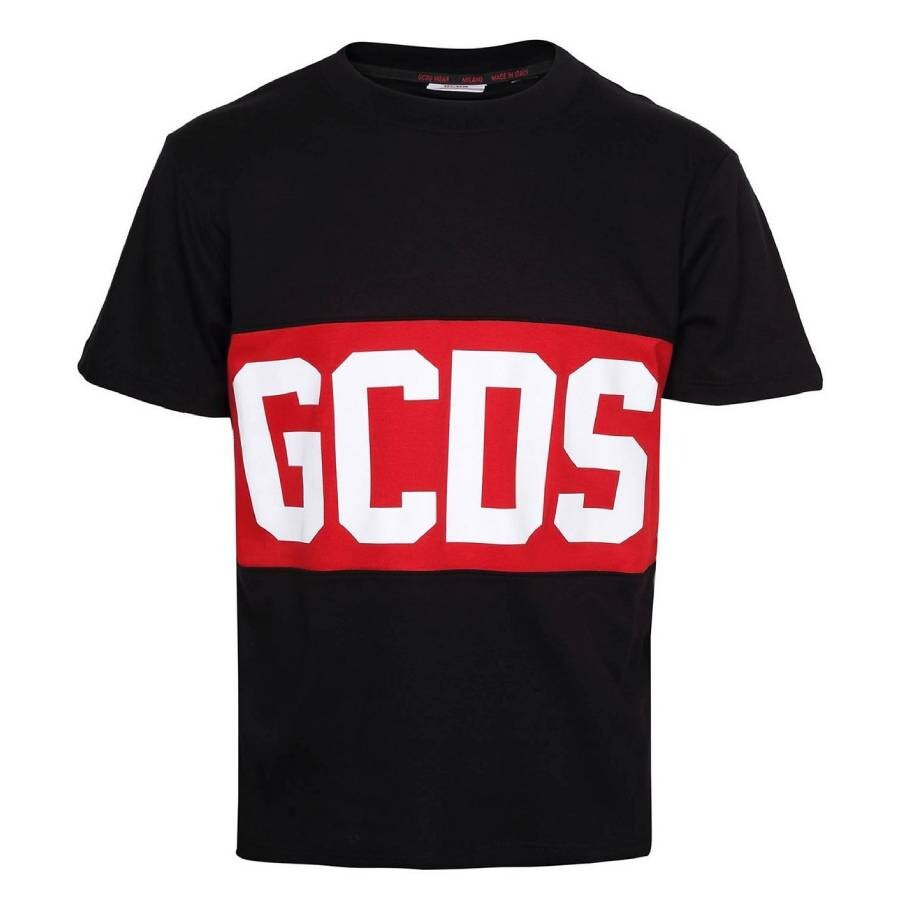 GCDS Black Logo Band Cotton T-Shirt - 5