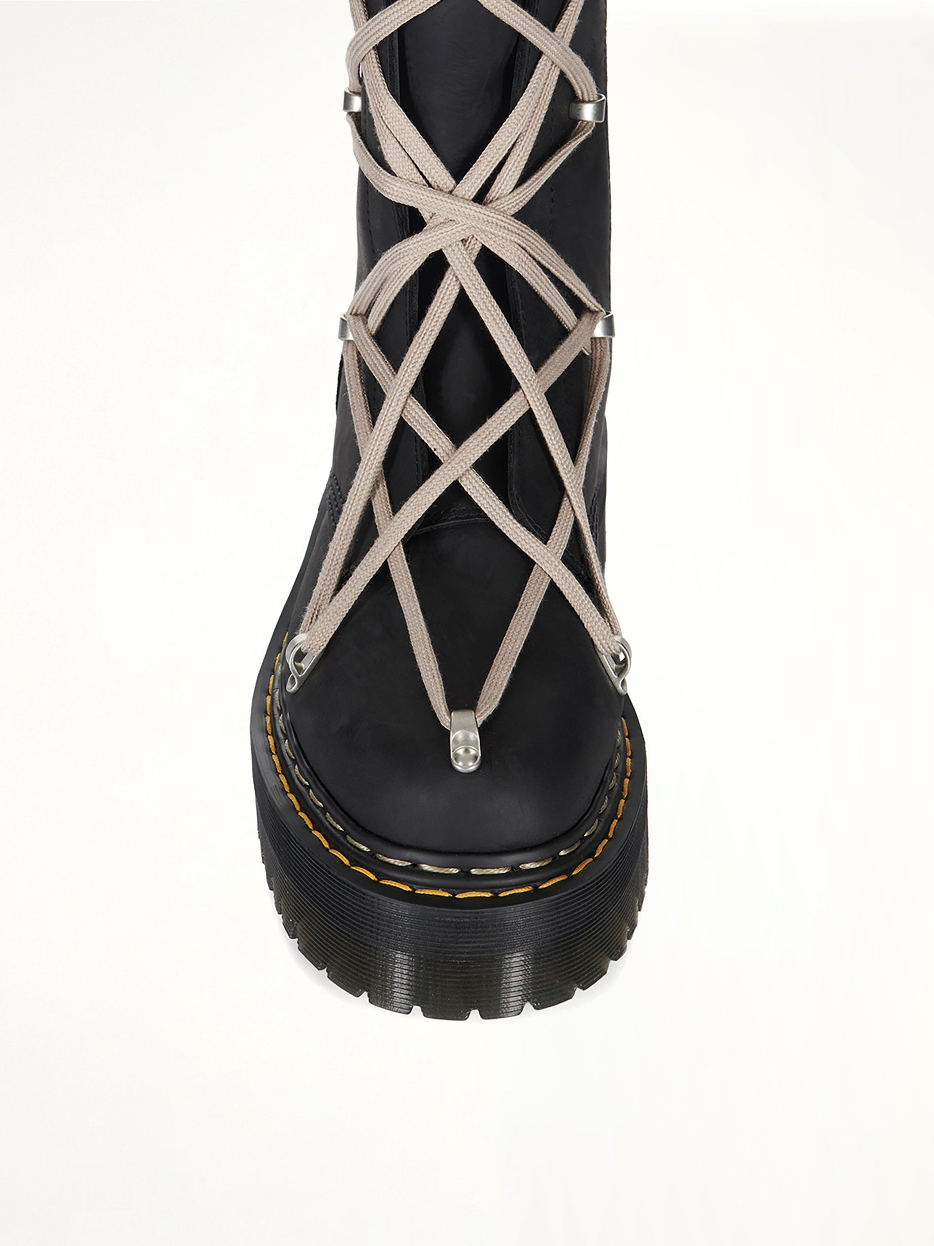 Rick Owens x Dr. Marten 1B60 Quad Sole Pentalace Boots in Black - 6