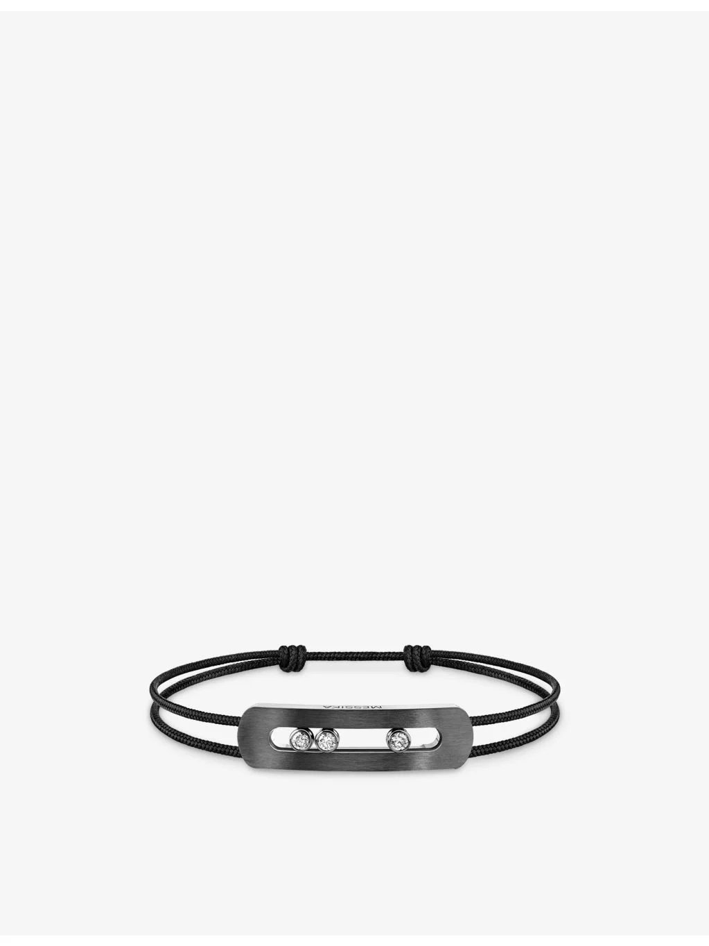 Move Large Titanium And 0.44ct Diamond Cord Bracelet - 1