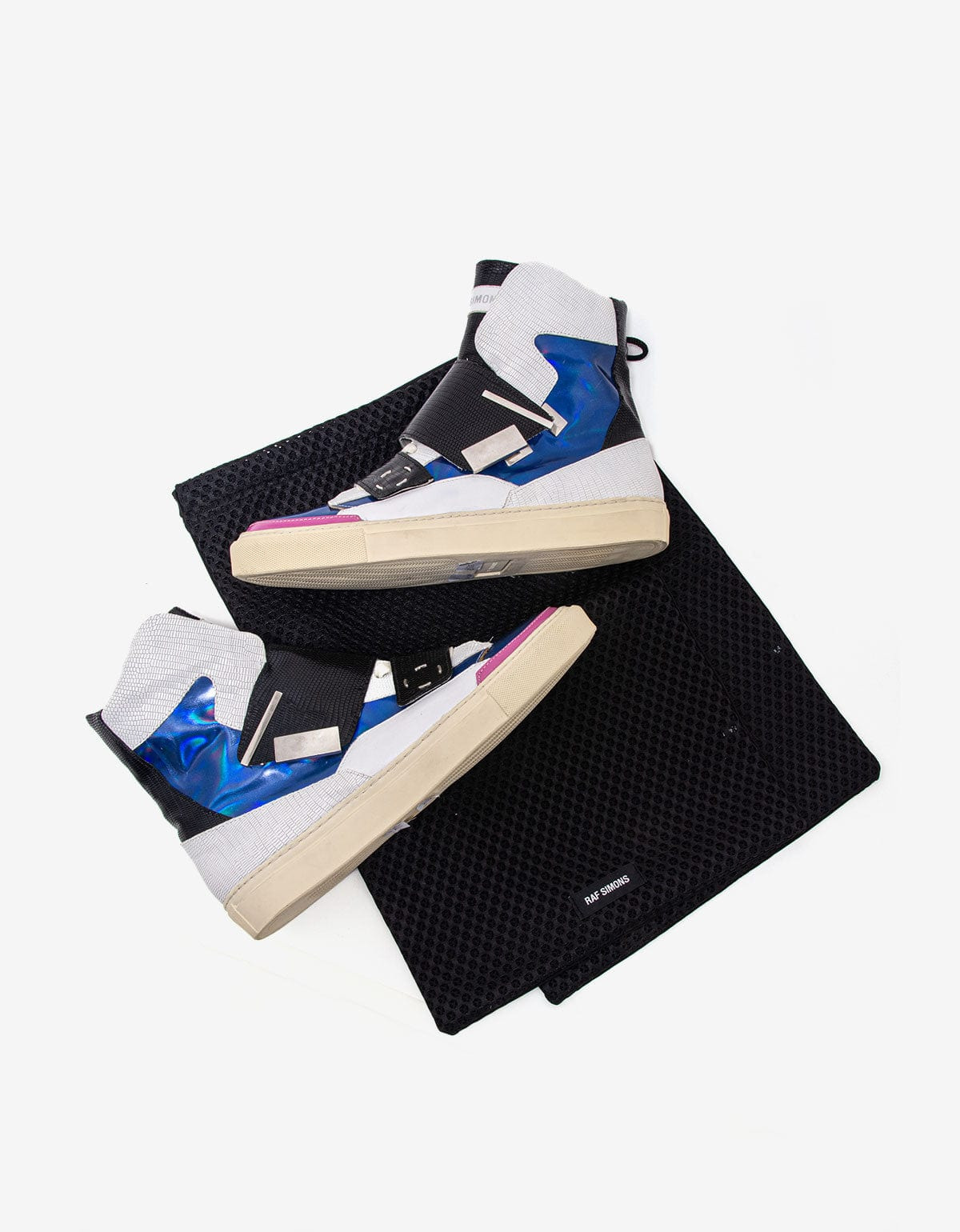 Raf Simons White Metallic High Top Trainers - SS14 - 13