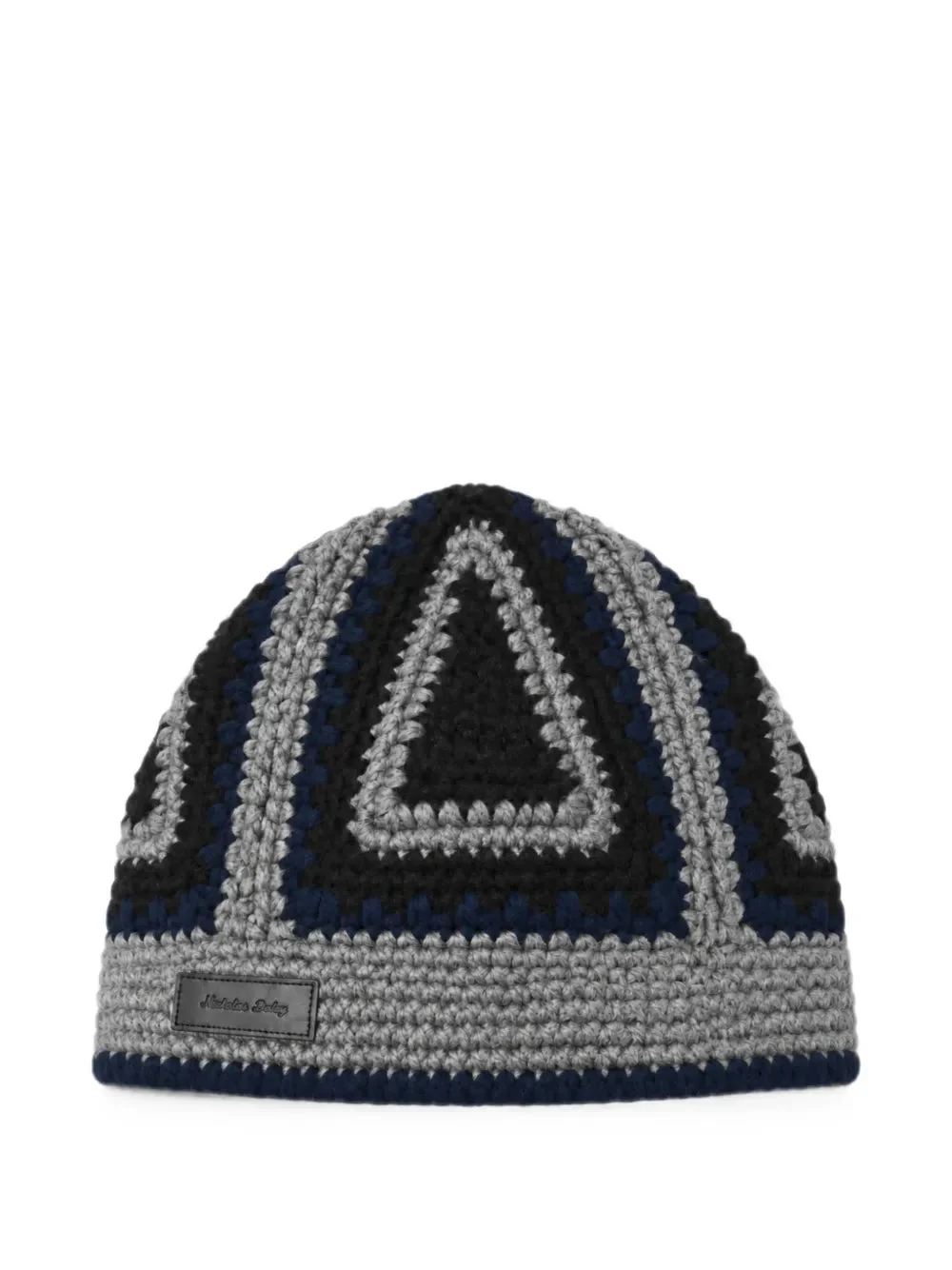 CROCHET GEOMETRIC-PATTERN BEANIE HAT - 1