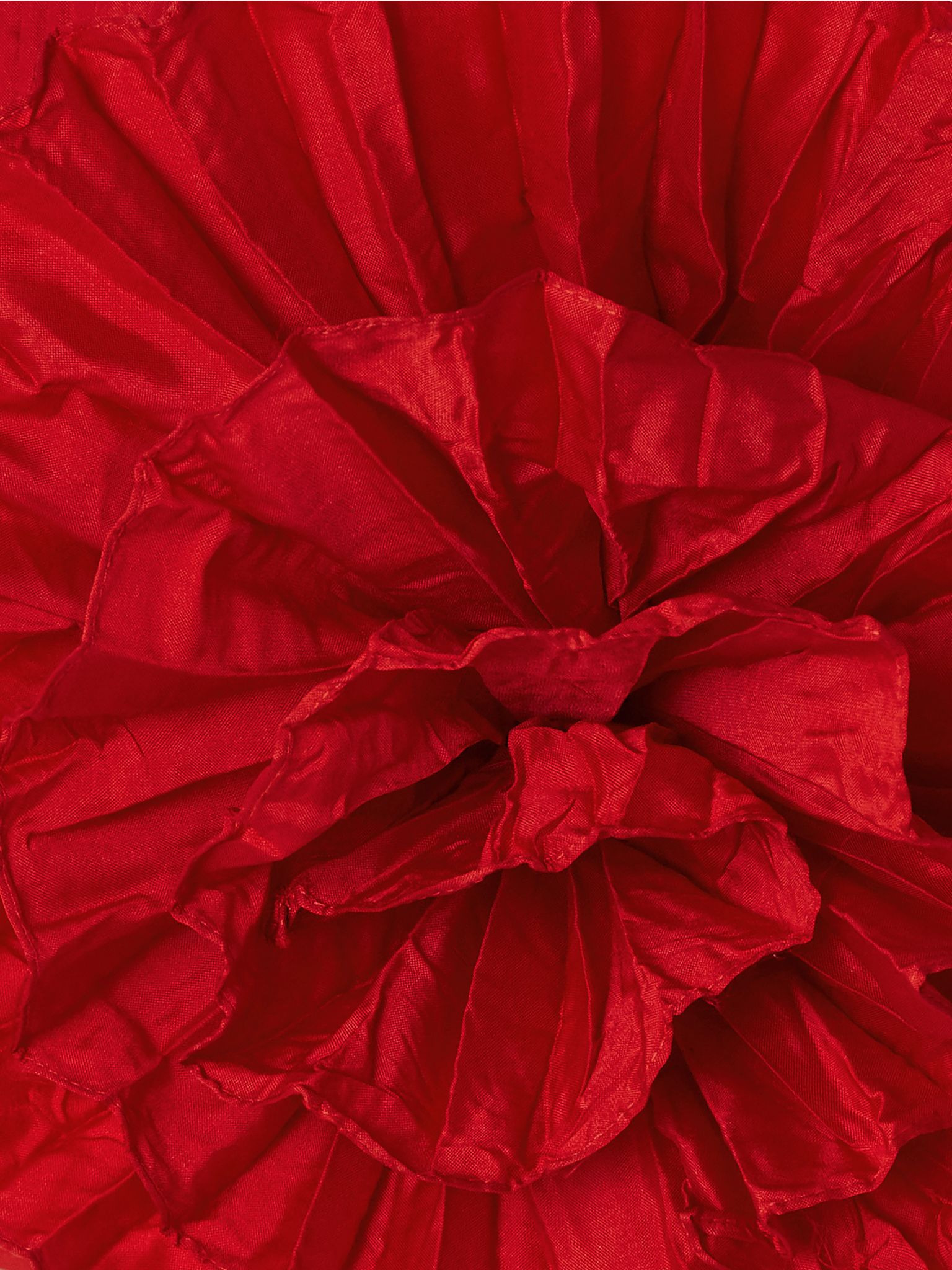 No Me Olvides appliquéd pleated taffeta top Red - 5