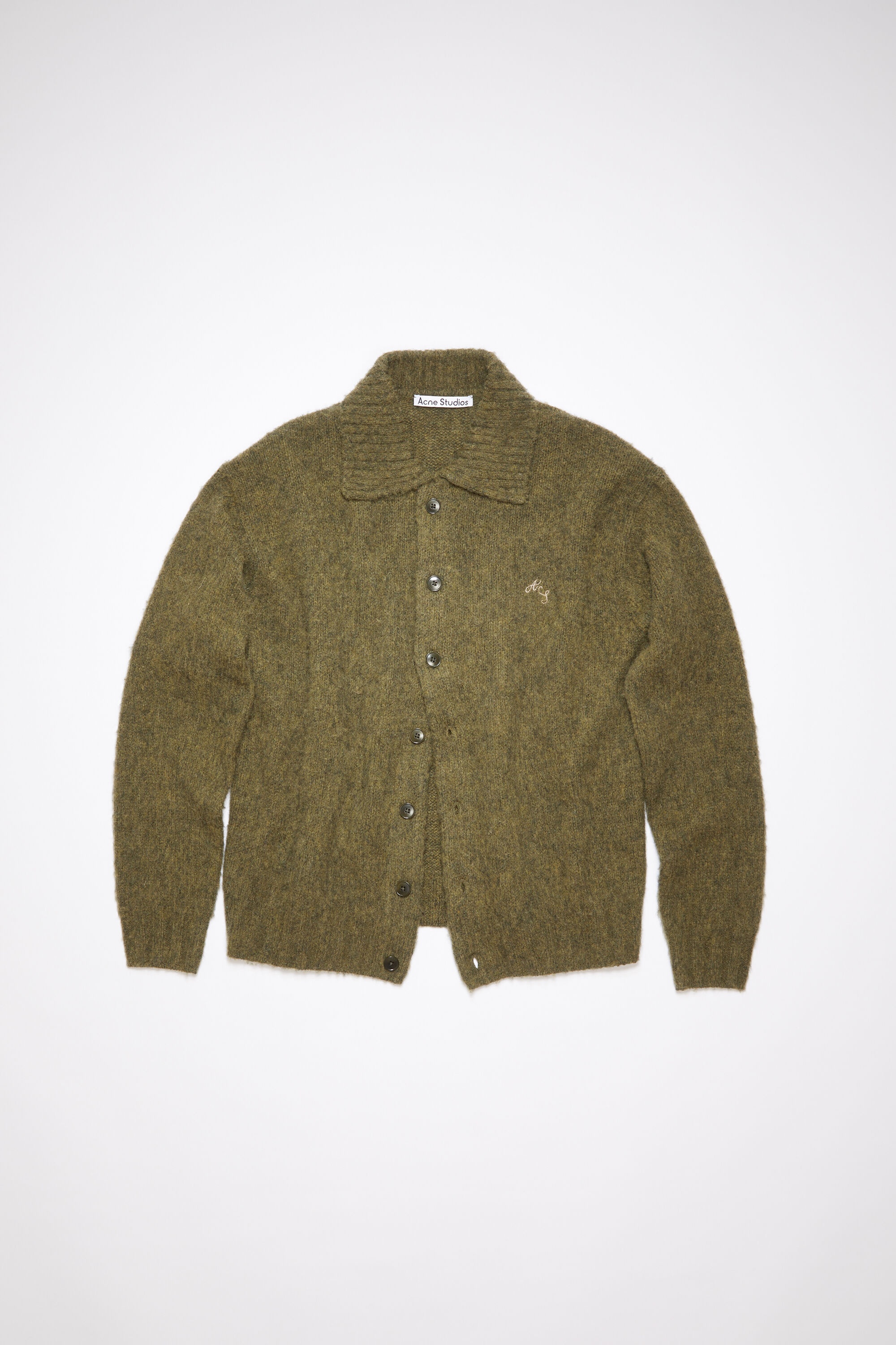 Polo wool cardigan - Dark Olive - 1