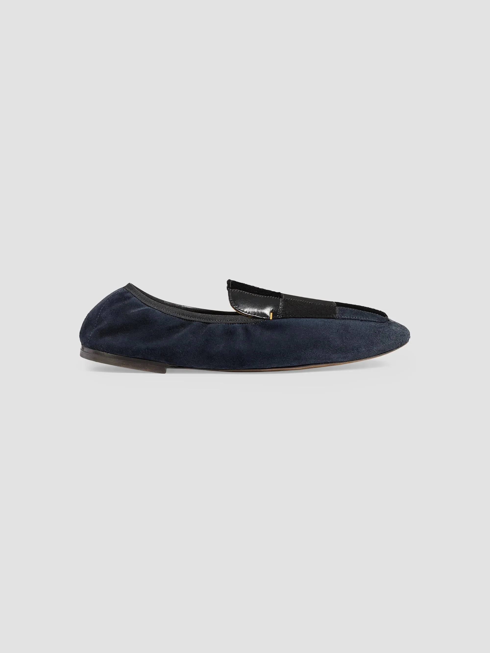 Women's Zoe Patchwork Leather, Suede & Calf-Hair Flat Loafers - Black Midnight Navy - 1