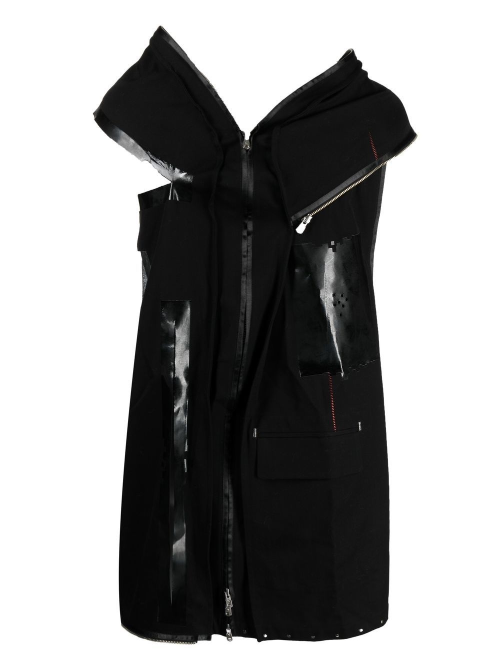 asymmetrical distressed sleeveless jacket - 2