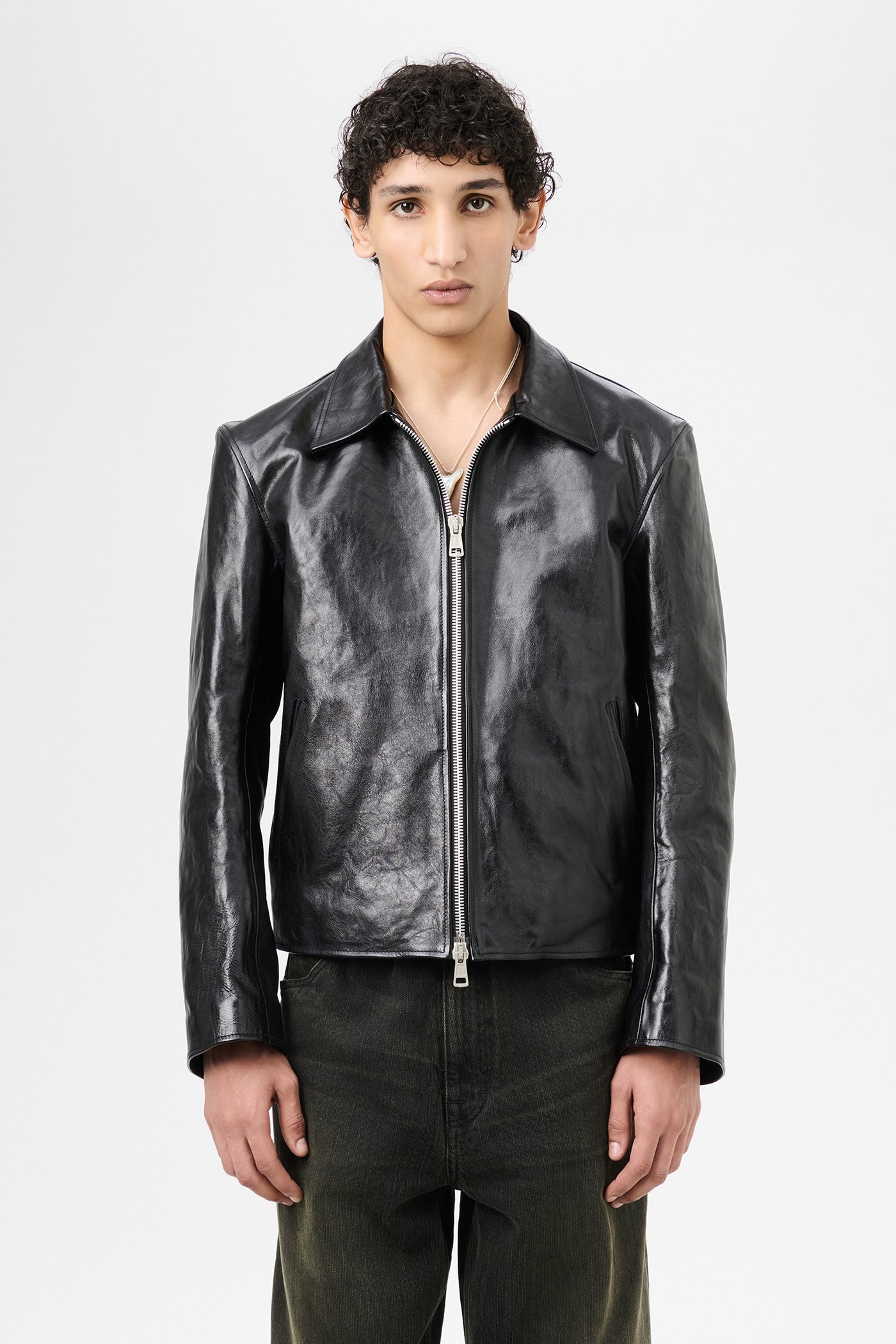 Our Legacy Mini Jacket Top Dyed Black Leather | REVERSIBLE