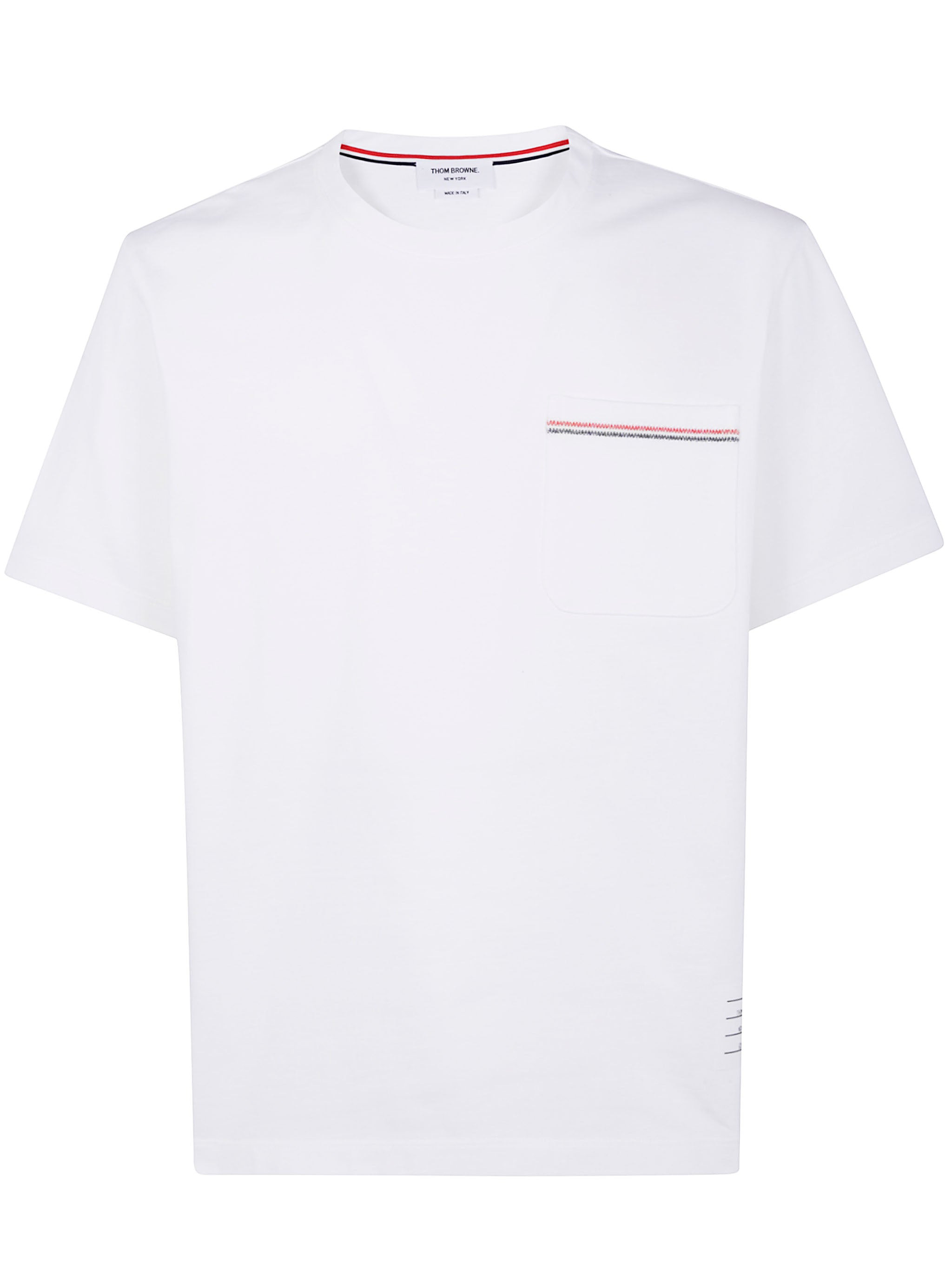 Thom Browne Men Oversized Short Sleeve Tee With Embroidered Rwb Pocket Trim In Heavy Jersey - 5