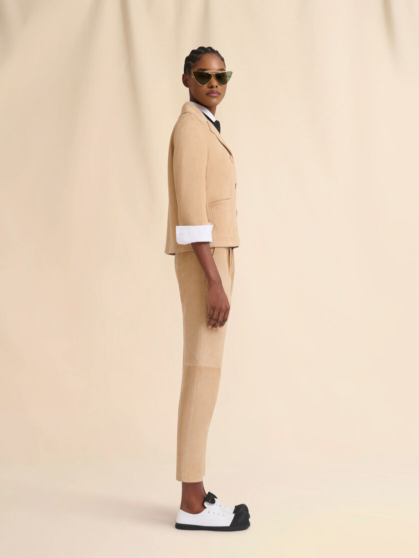 CAMEL SUEDE BOXY JACKET - 6