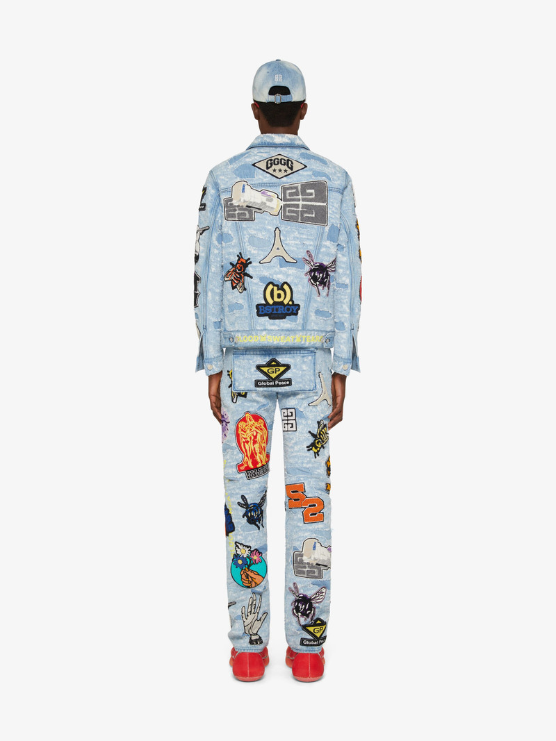 JACKET IN DESTROYED DENIM WITH PATCHES 4