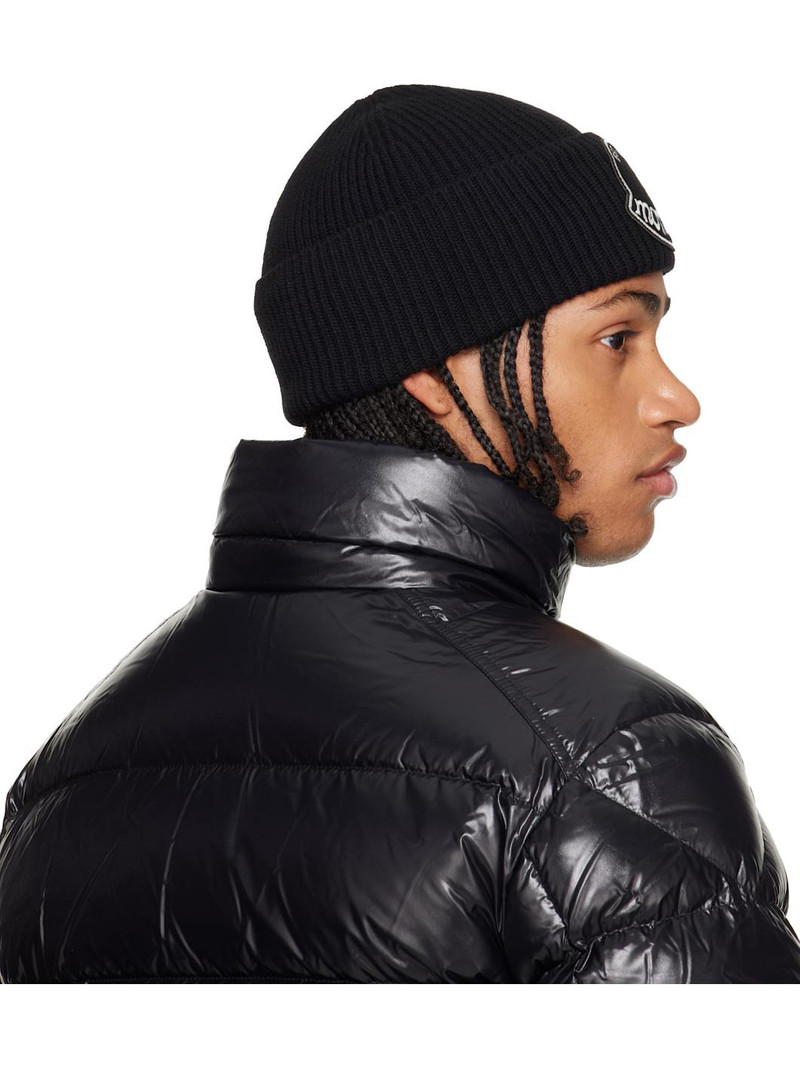 Black Virgin Wool Beanie 3