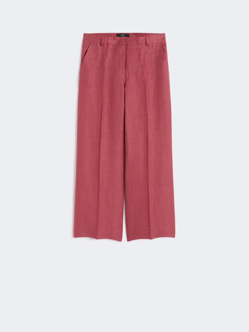 MALIZIA Linen canvas trousers - CHERRY 1
