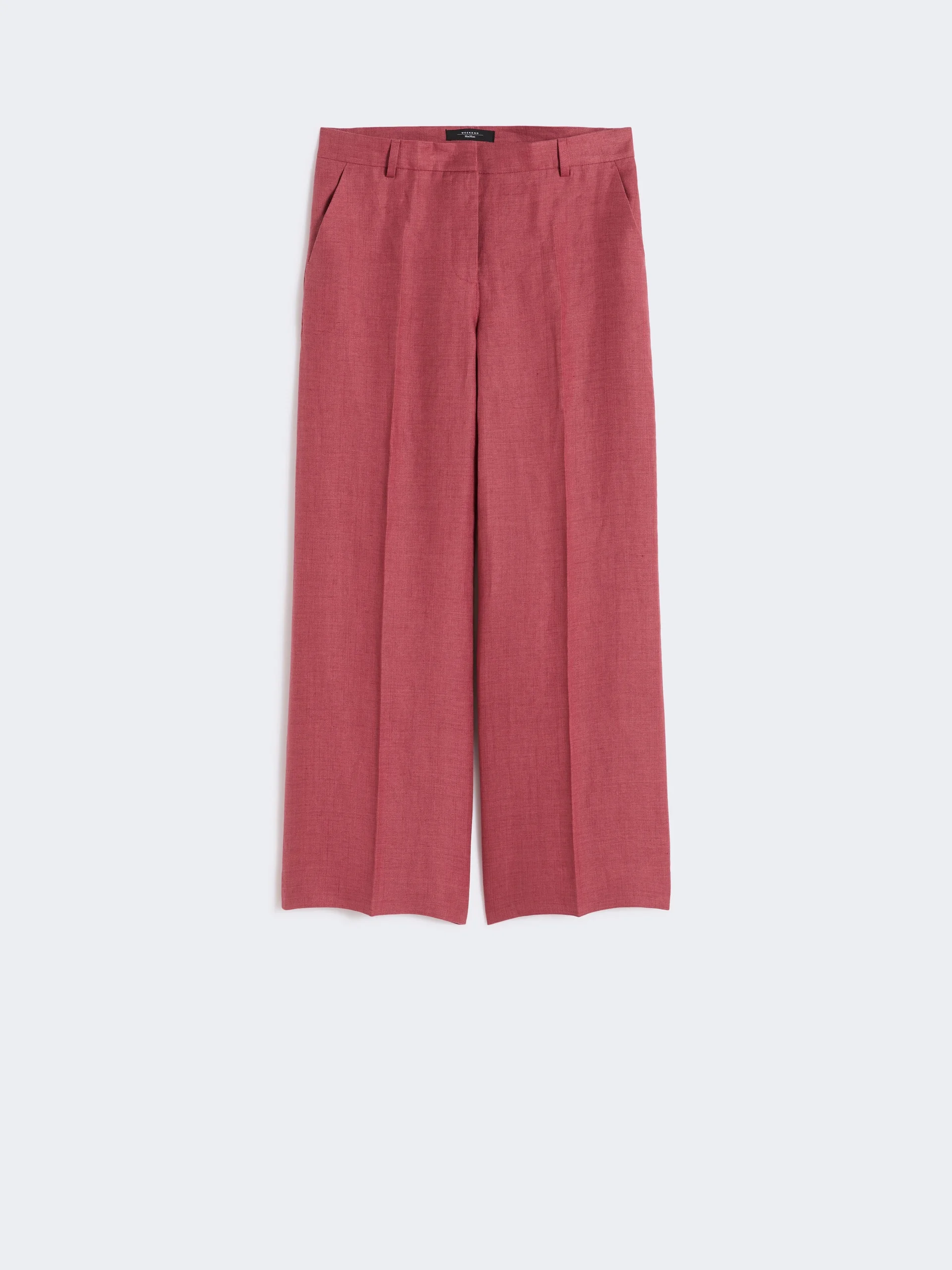 Linen canvas trousers - CHERRY - 1