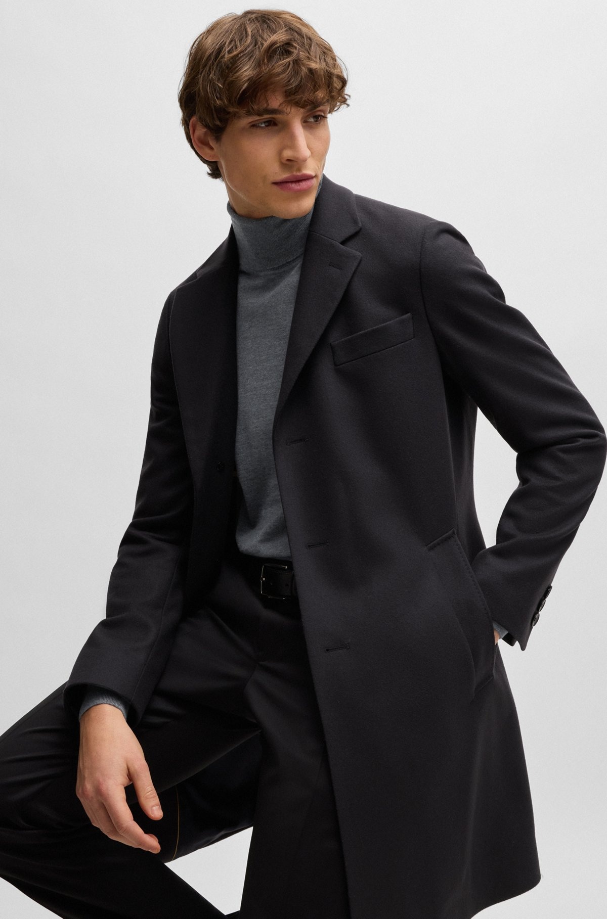 SLIM-FIT COAT IN A VIRGIN-WOOL BLEND - 6