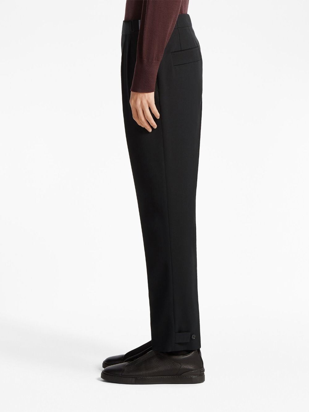 pleat-detail straight-leg trousers - 4