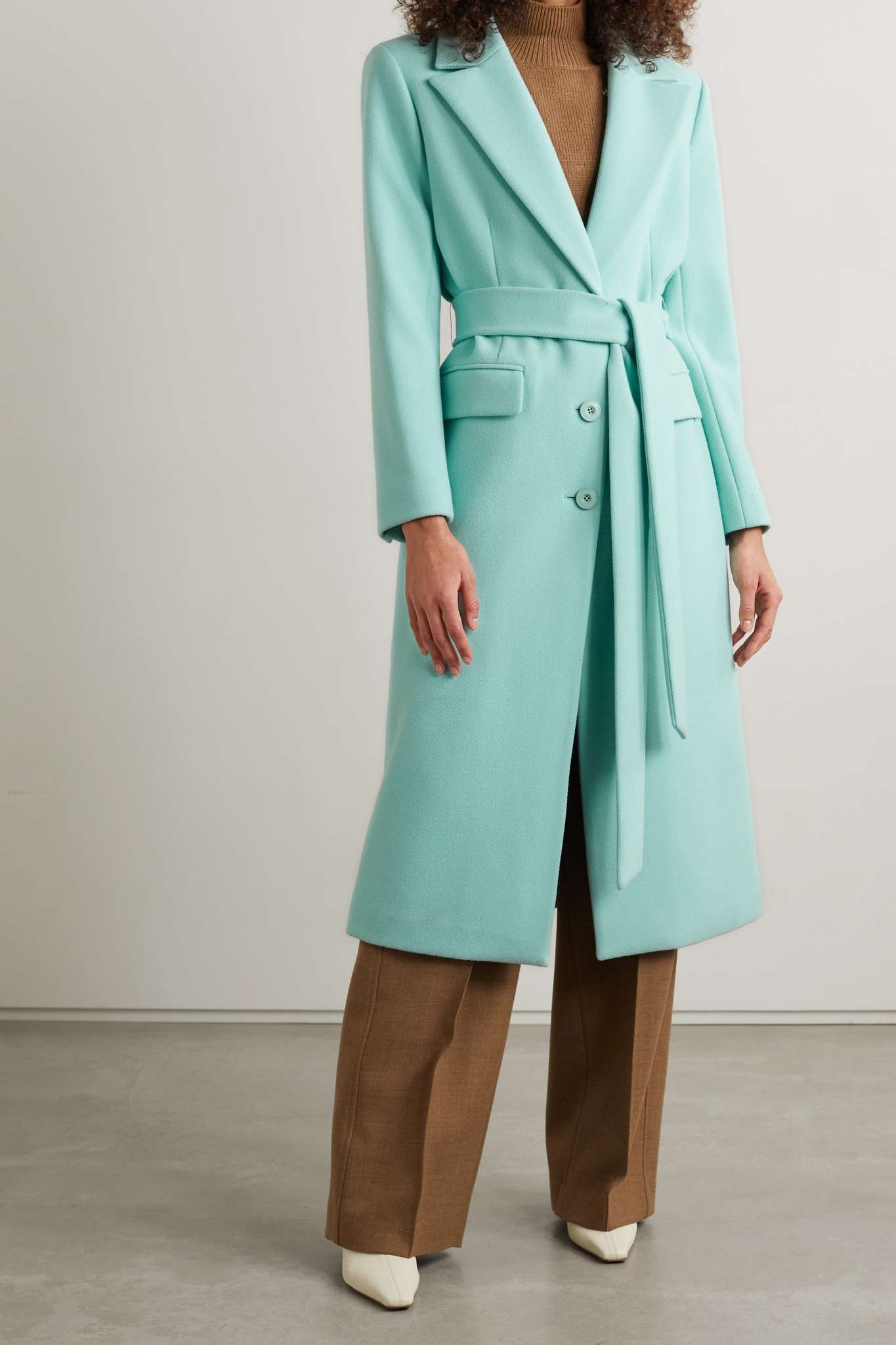 Joelle belted felt trench coat - 3