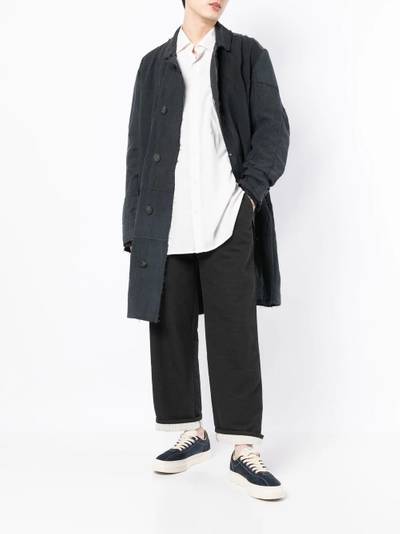 By Walid textured raw-edge trench coat outlook