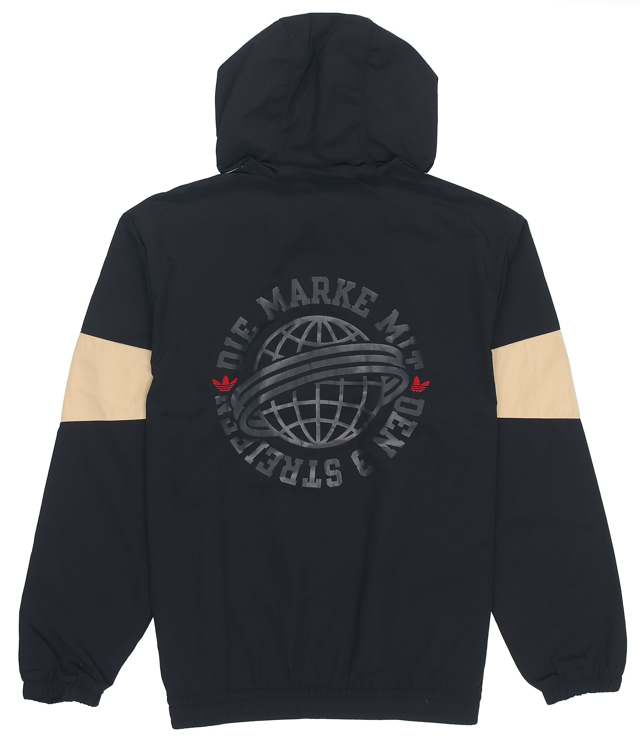 Men's adidas originals Colorblock Logo Athleisure Casual Sports Hooded Jacket Autumn Black HS1991 - 2