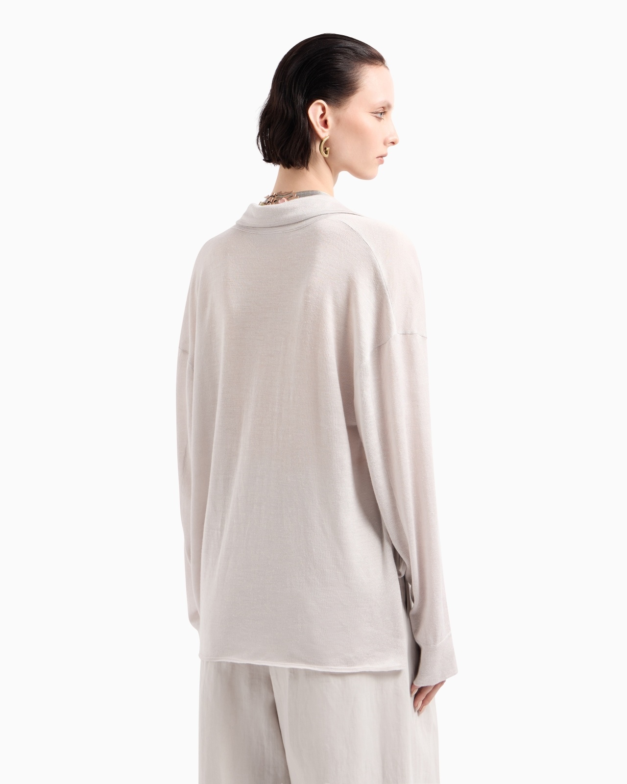 SILK AND LINEN JUMPER WITH DRAPING - 2
