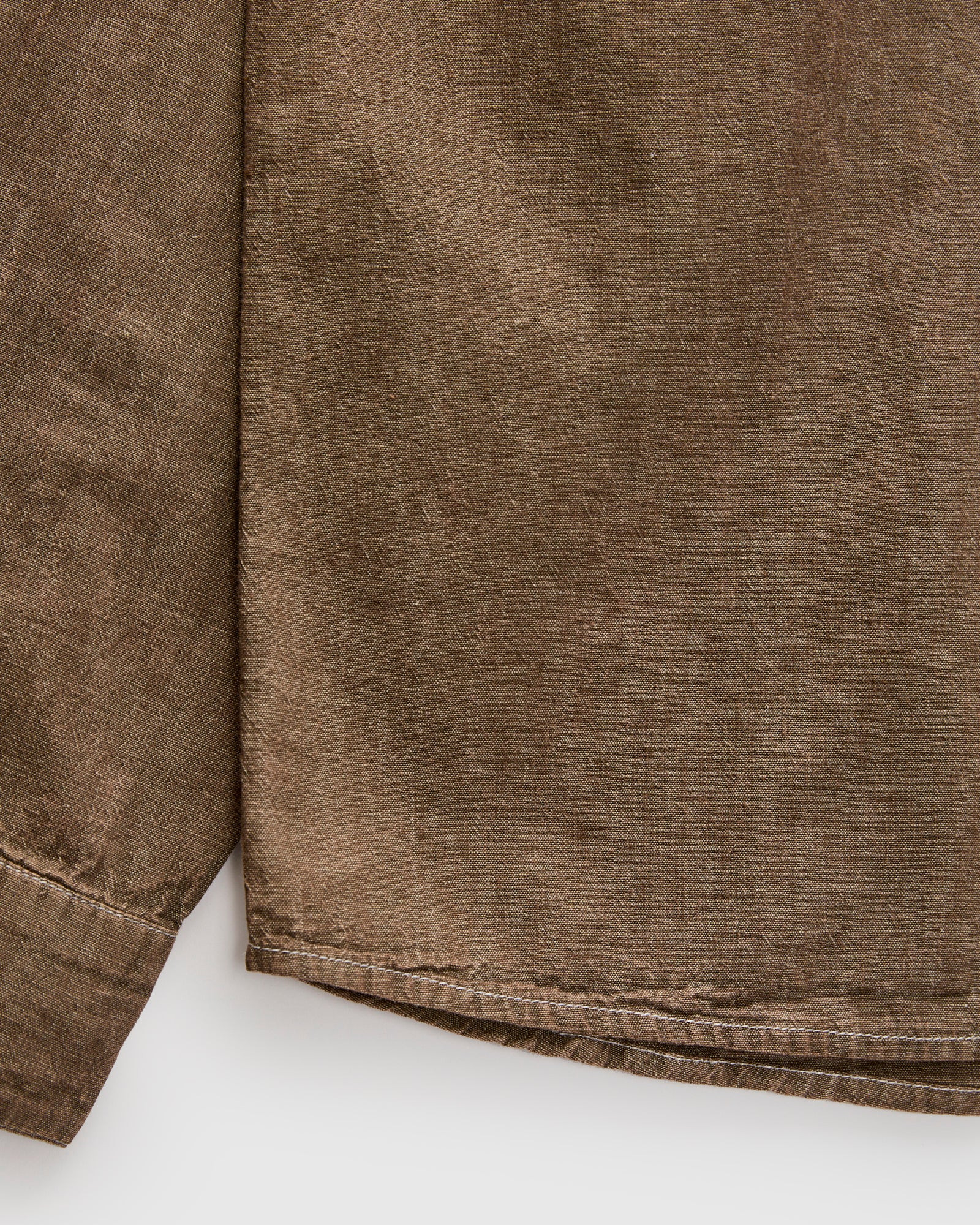 Utility Shirt in Brown Chambray - 6