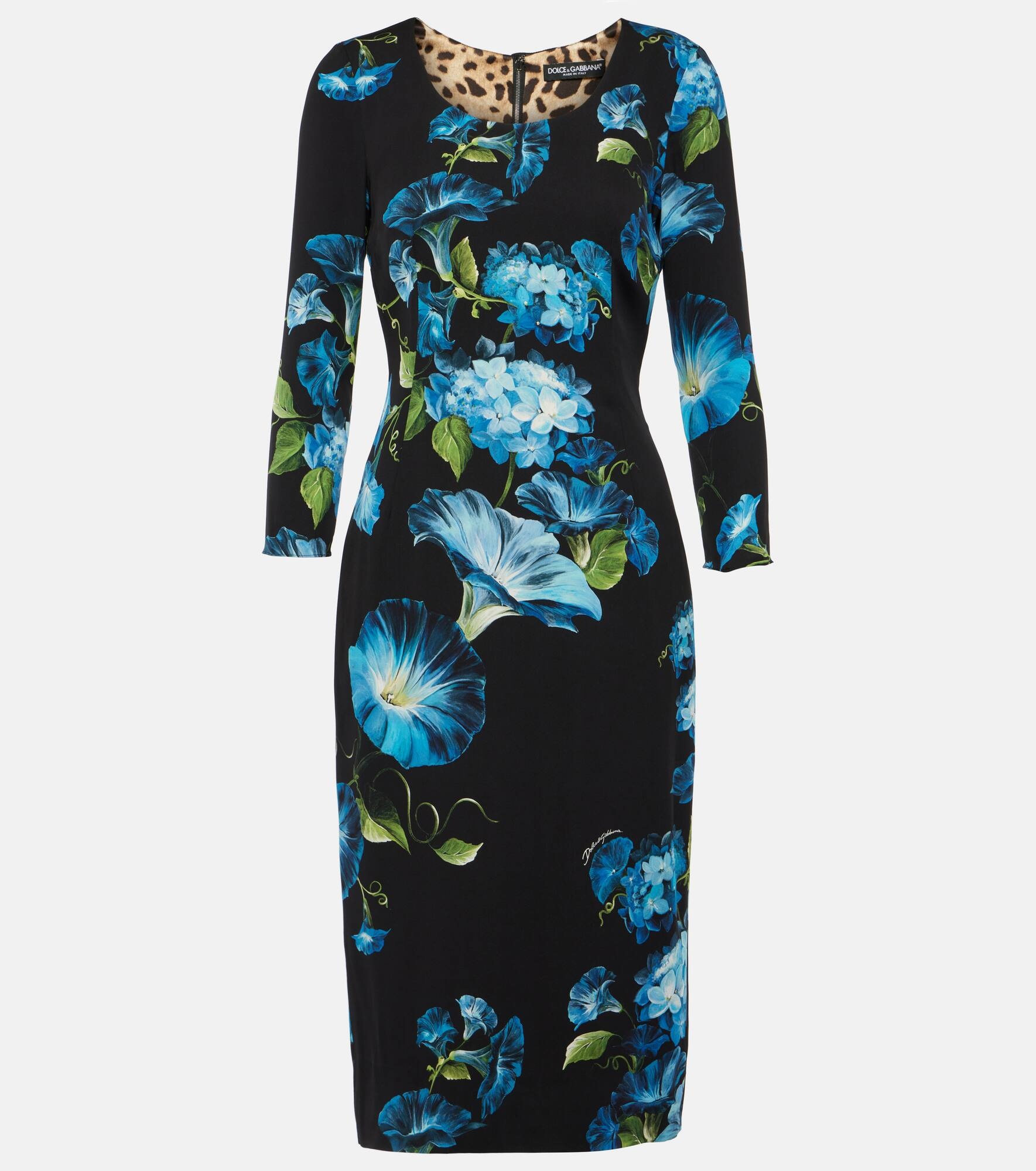 Floral silk-blend midi dress - 1