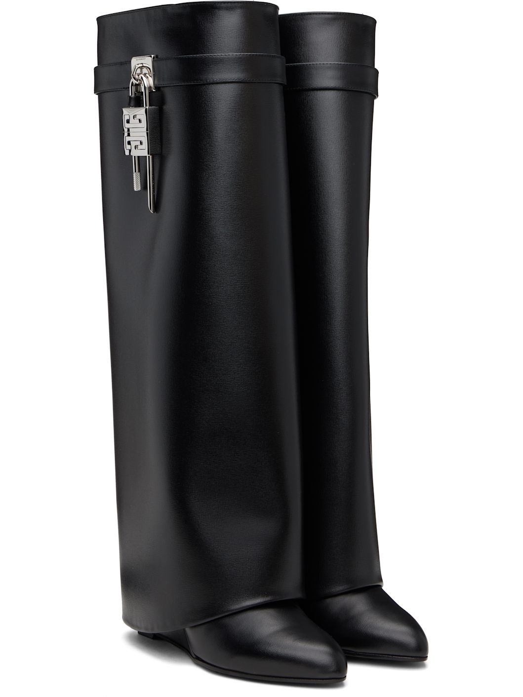 Black Shark Lock Tall Boots - 4