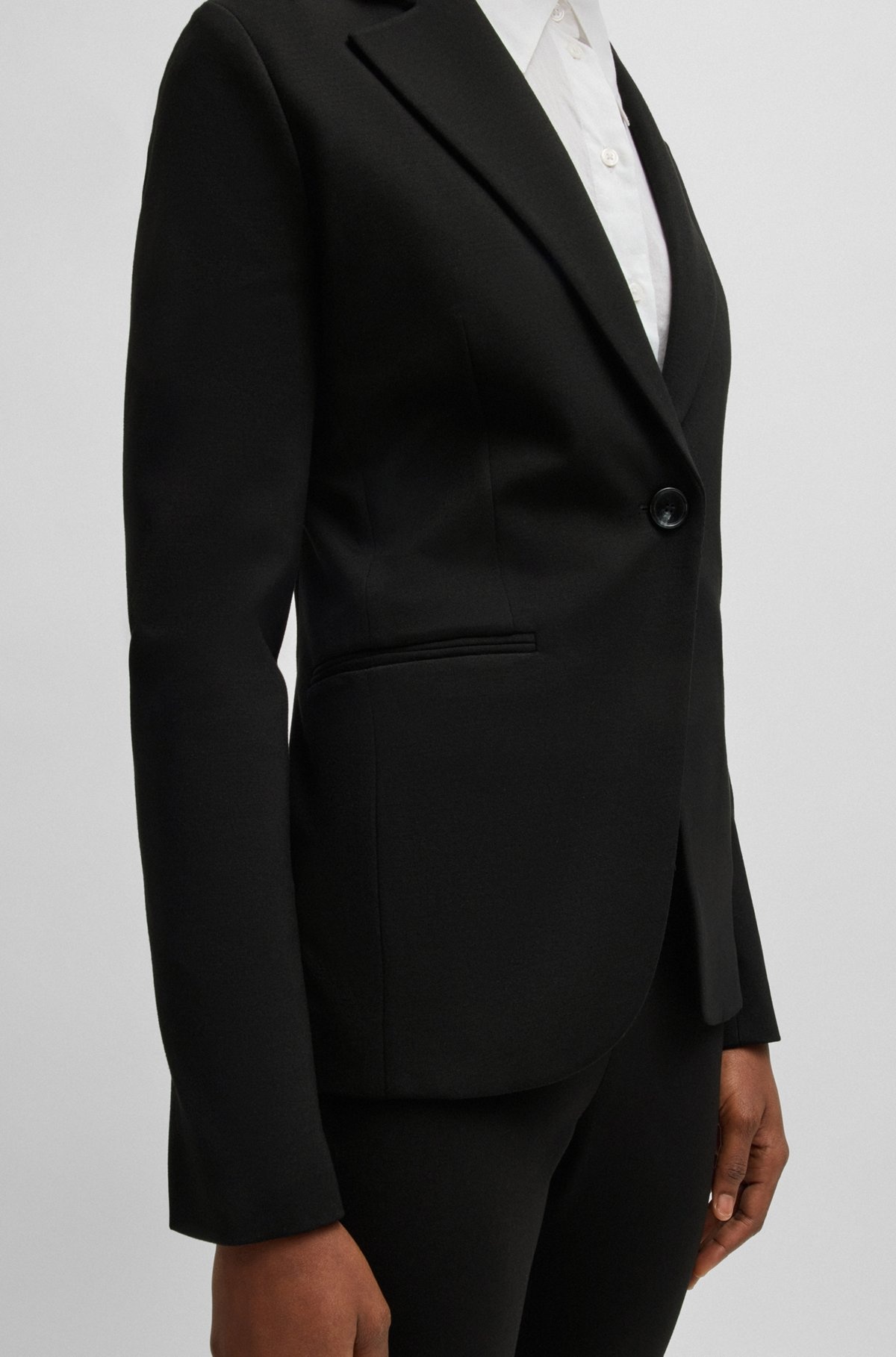 FITTED BLAZER IN STRETCH JERSEY - 6