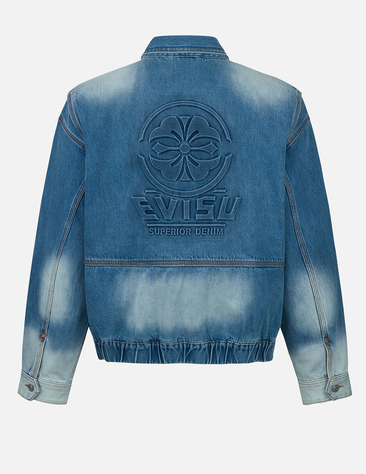 Emboss Kamon Relax Fit Worker Denim Jacket - 2