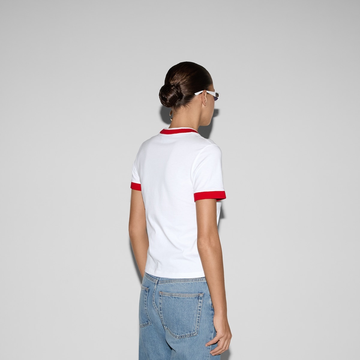 Cotton jersey T-shirt with embroidery - 4