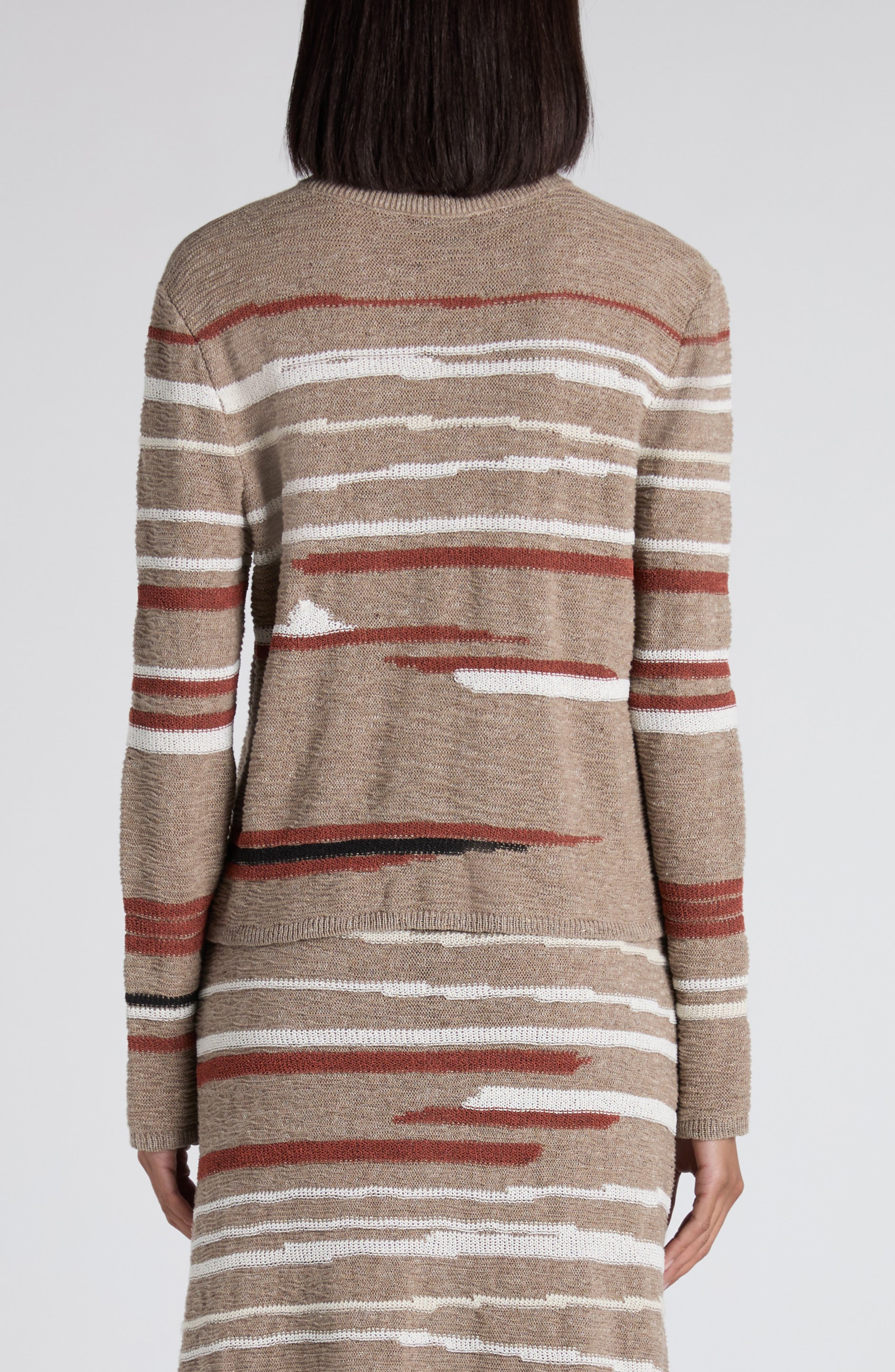 Bottega Veneta Venice Intarsia Linen & Cotton Mélange Sweater in Maple/Chalk at Nordstrom - 3