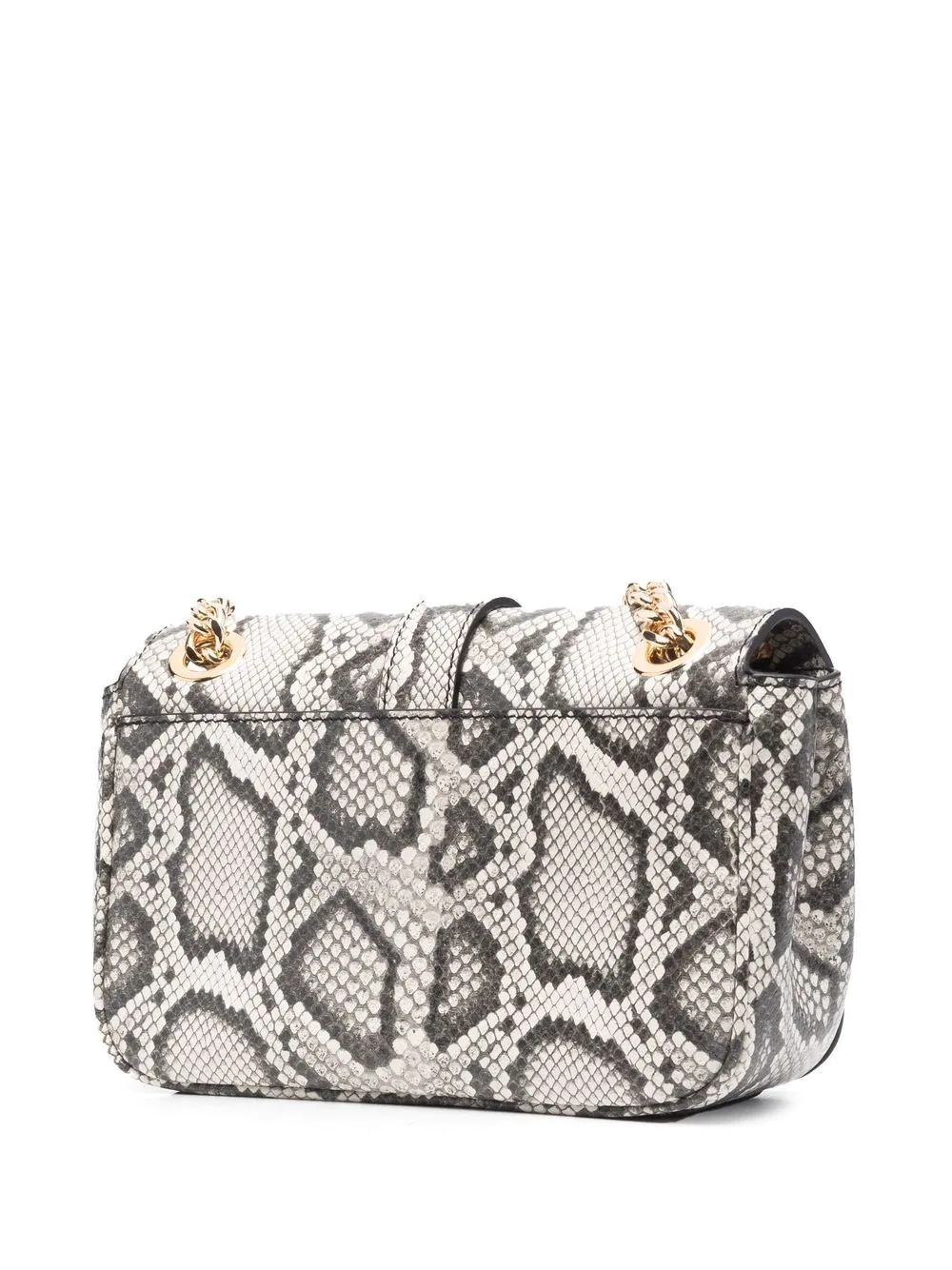 snakeskin-effect leather shoulder bag - 4